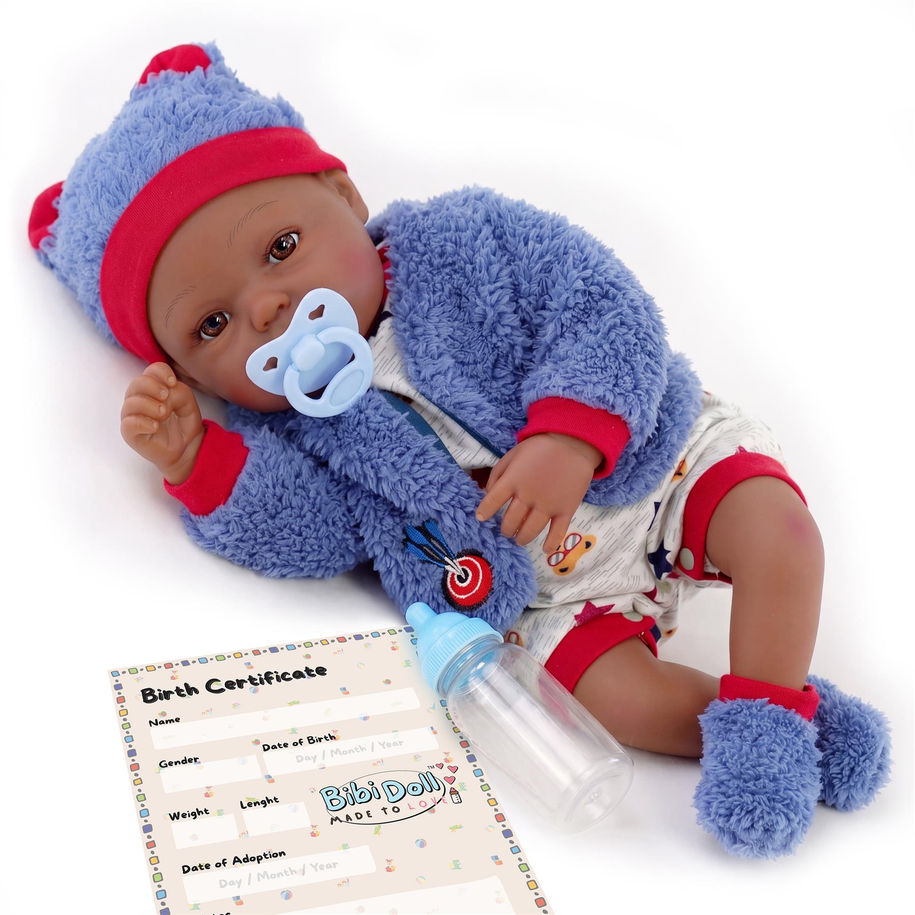 BiBi Black Doll Reborn Ethnic Boy "Posy" (50 cm / 20")