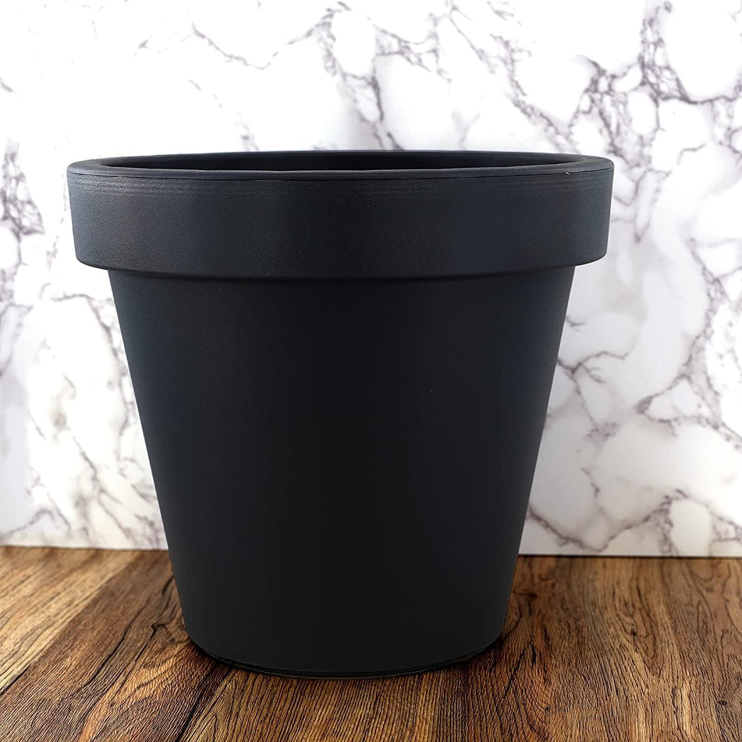 Anthracite Round Flower Planter 26 cm by GEEZY - The Magic Toy Shop