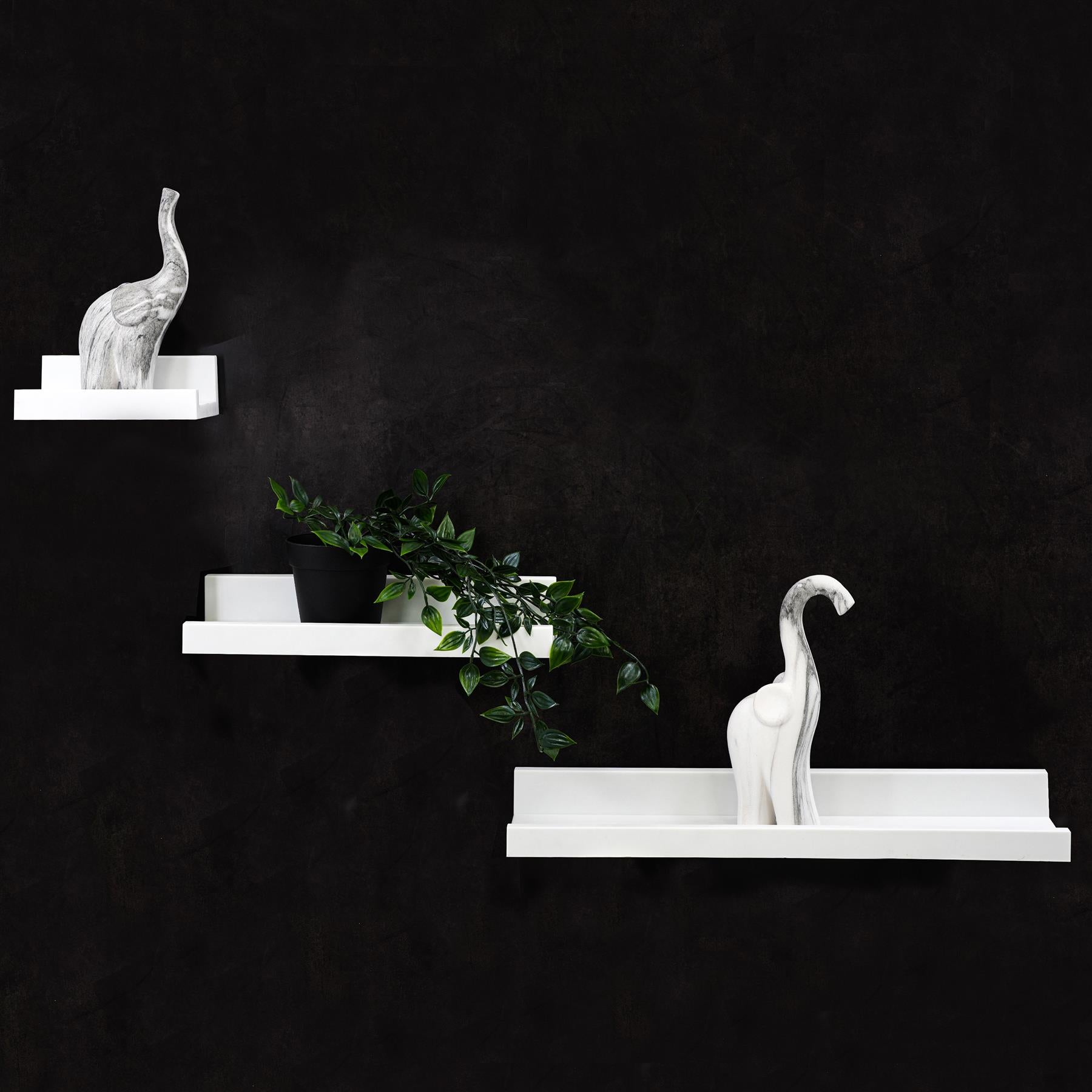 White Floating Wall Shelves Set of 3 by GEEZY - The Magic Toy Shop