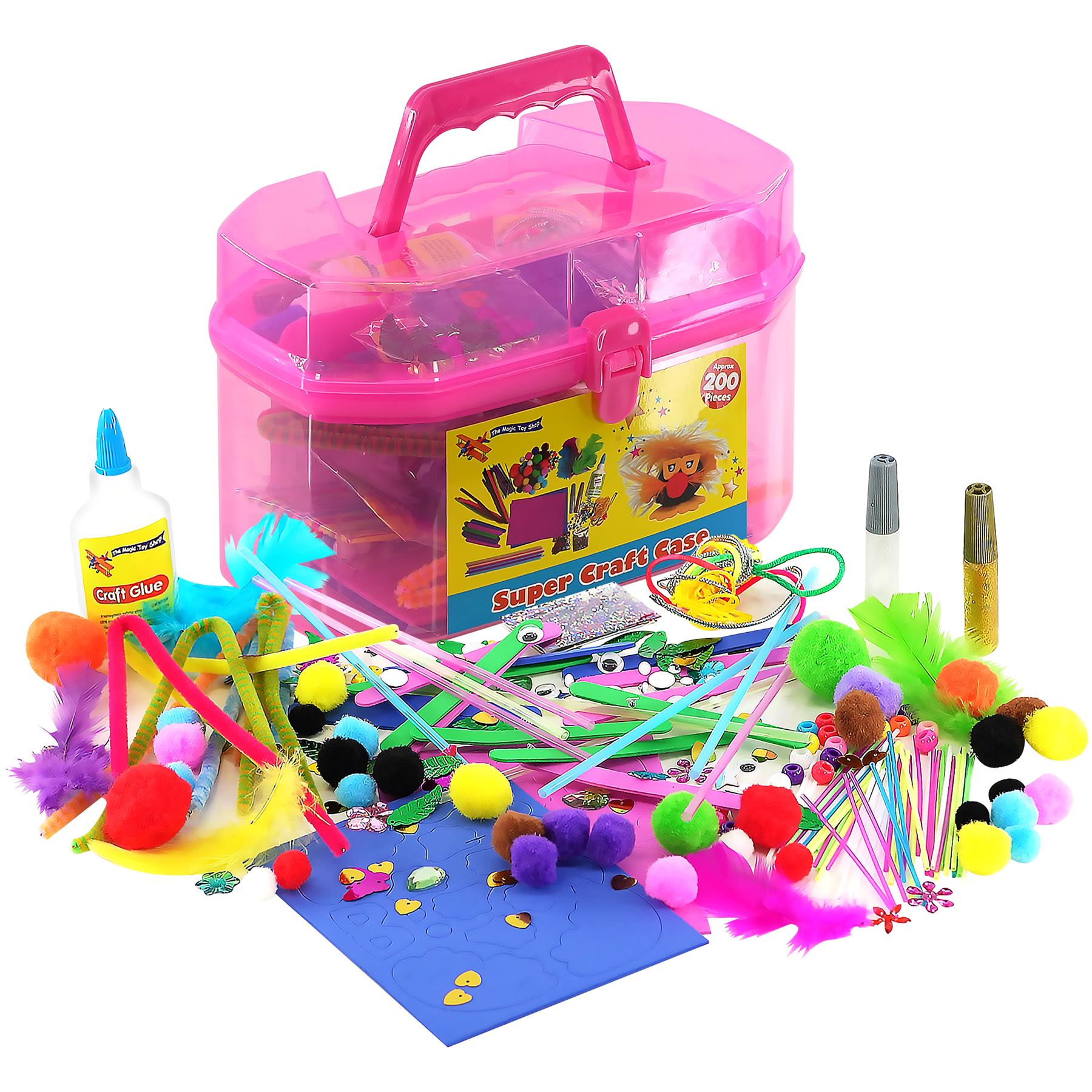 Pink Kids Super Craft Carry Case by The Magic Toy Shop - The Magic Toy Shop