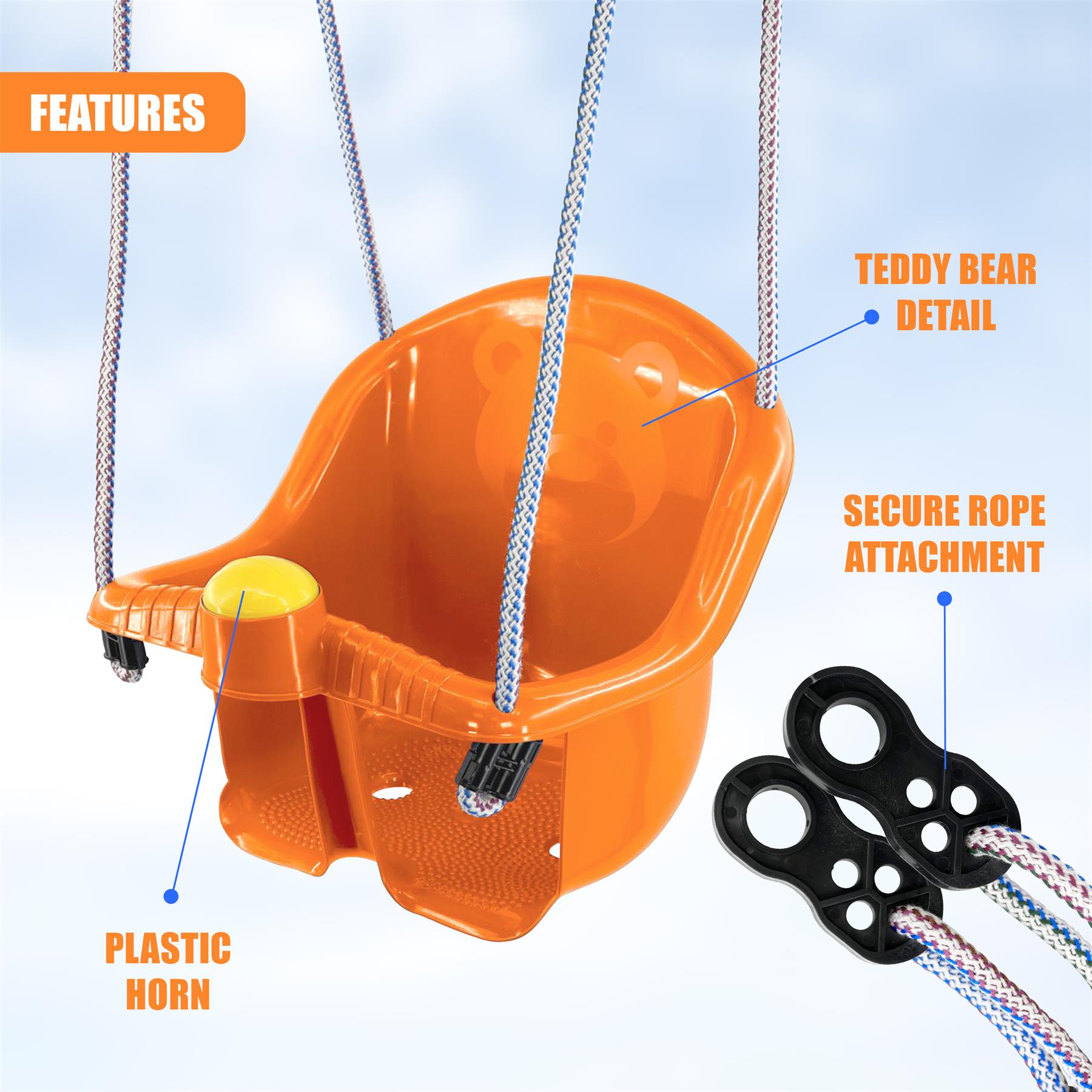 Orange Children's Safety Swing Seat by MTS - The Magic Toy Shop