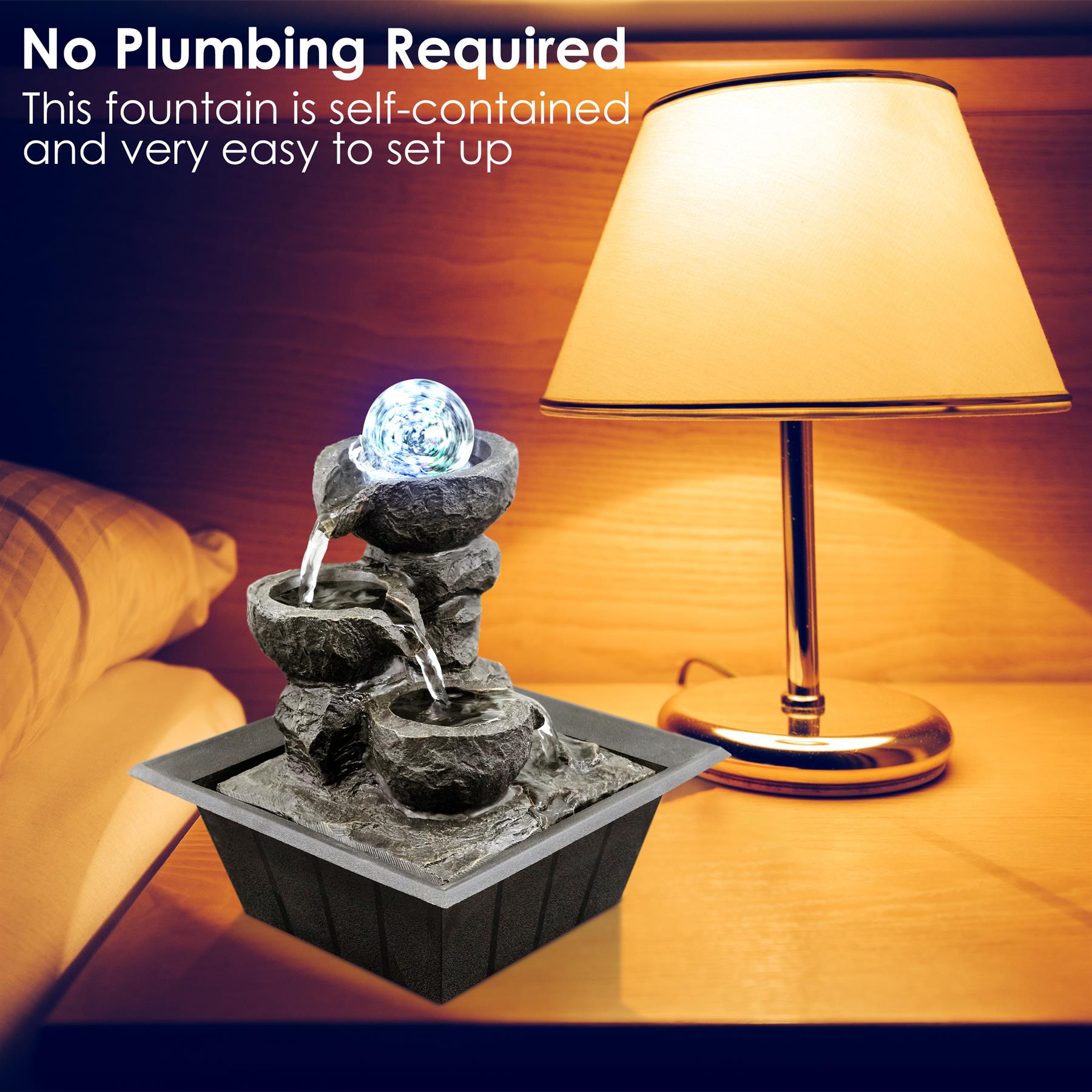 Crystal Ball Water Feature Indoor With LED by GEEZY - The Magic Toy Shop