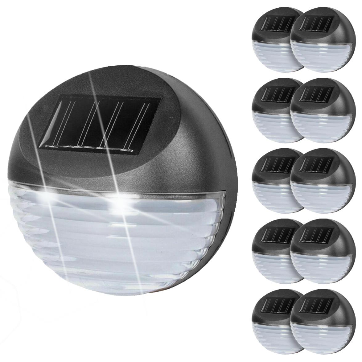 10x Solar LED Fence Lights Black by GEEZY - The Magic Toy Shop