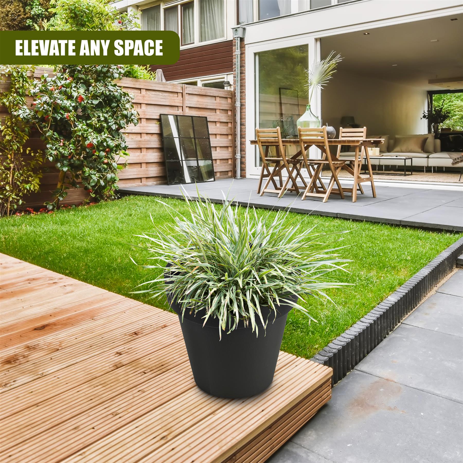 Anthracite Large Flower Pot Planter 35 x 31 cm by GEEZY - The Magic Toy Shop