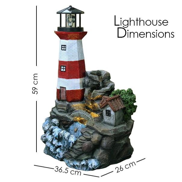 Lighthouse Water Feature Outdoor With LED by GEEZY - The Magic Toy Shop