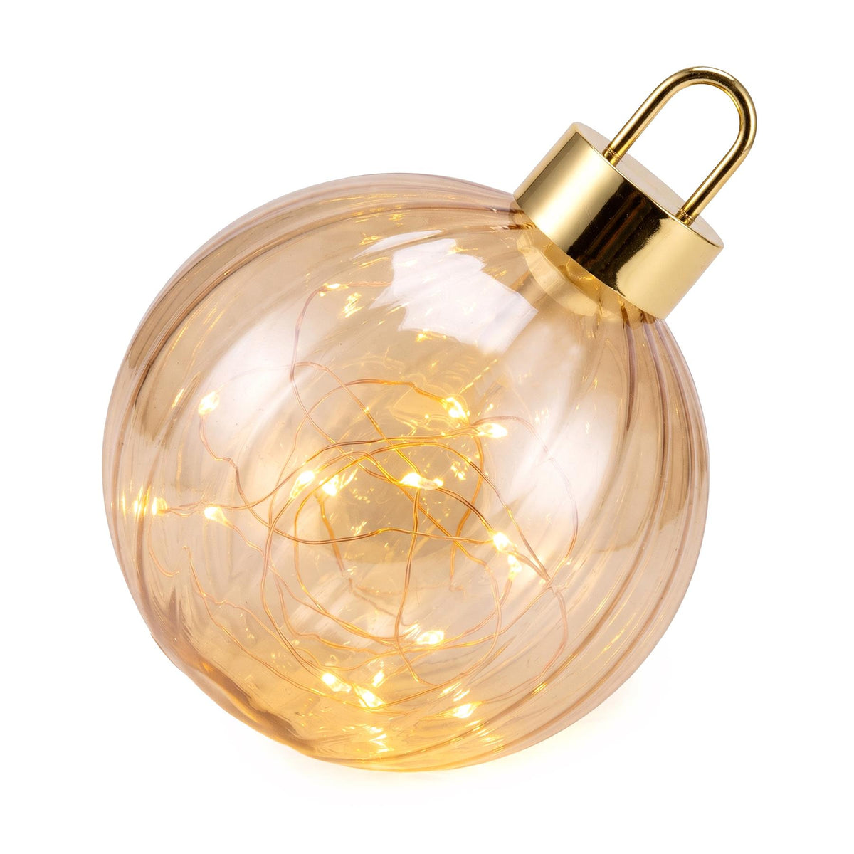 Light Up Glass Bauble, 20cm