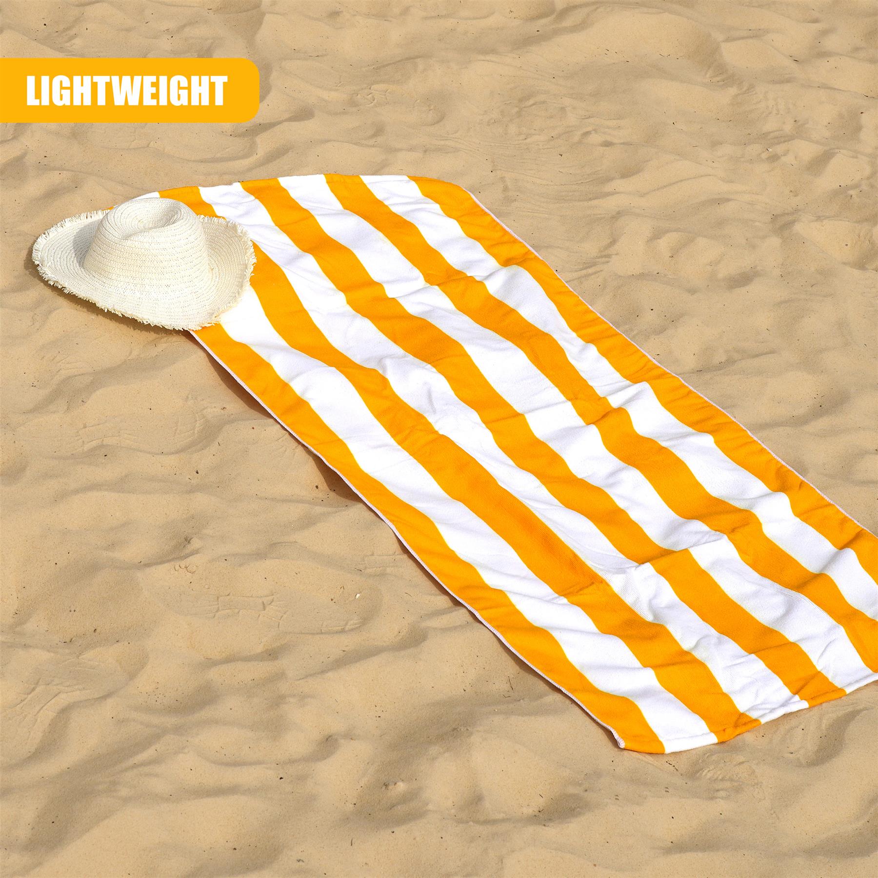 Beach Bath Towel Large Microfibre Orange Striped by GEEZY - The Magic Toy Shop