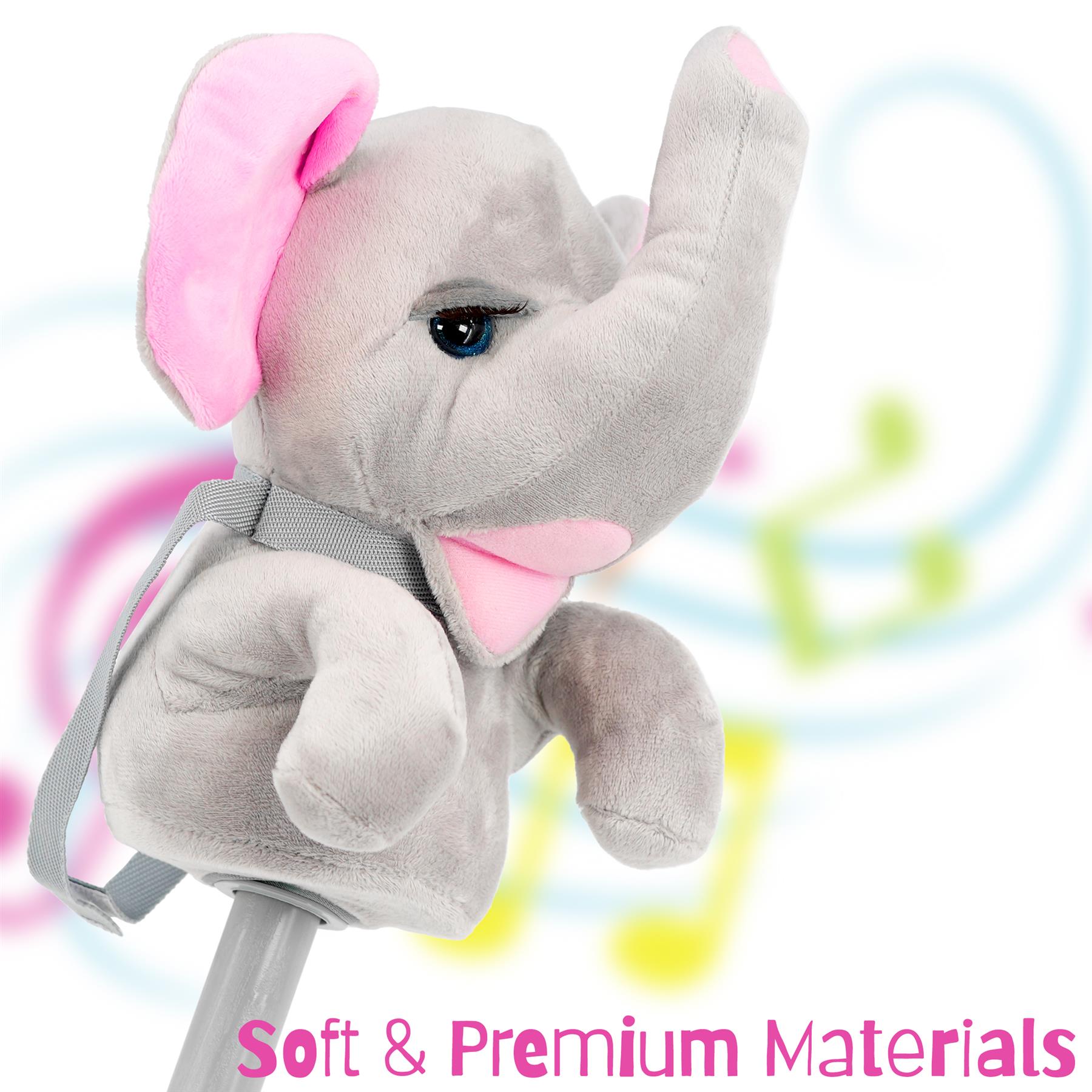 Kids Hobby Horse Toy Elephant with Sounds by The Magic Toy Shop - The Magic Toy Shop