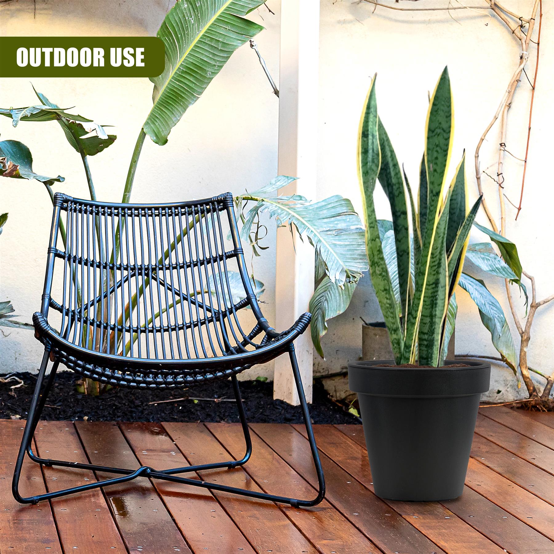 Anthracite Large Flower Pot Planter 35 x 31 cm by GEEZY - The Magic Toy Shop