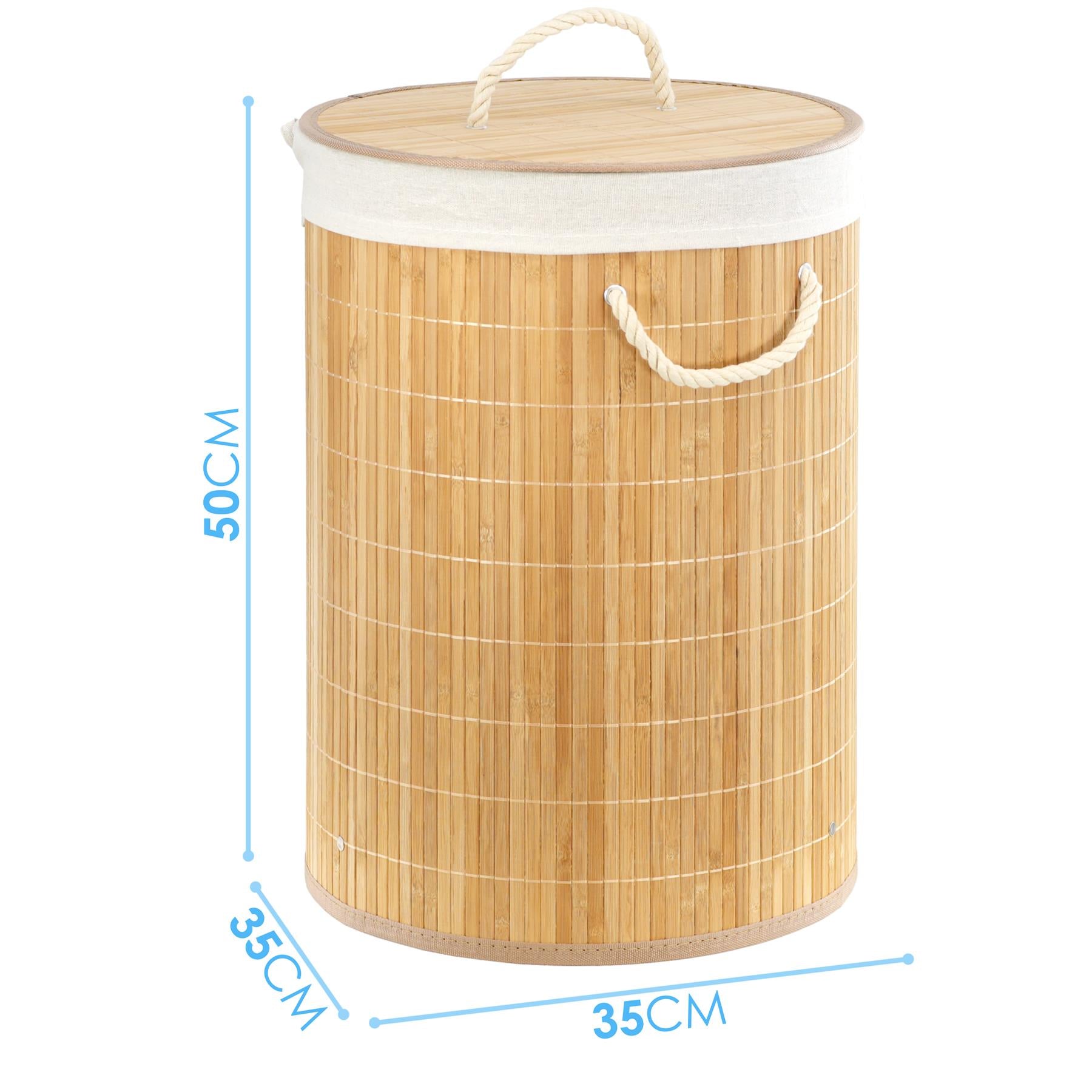 Round Bamboo Basket Natural by GEEZY - The Magic Toy Shop