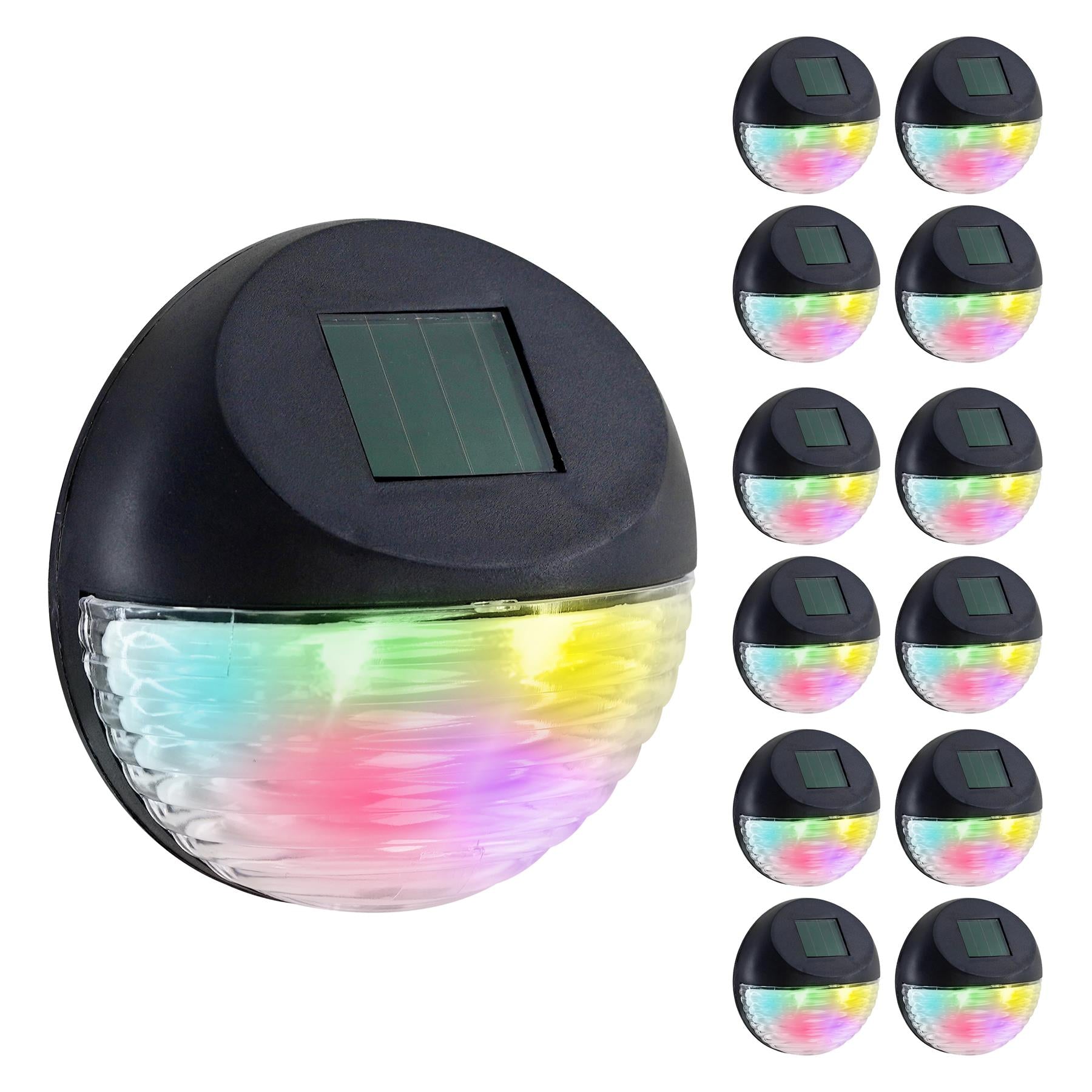 Solar Fence Lights, Set of 12 – RGB LED, Black by GEEZY - The Magic Toy Shop