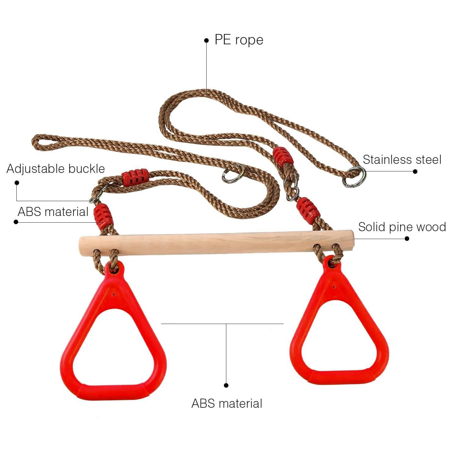 Set of Trapeze Monkey Bar and Plastic Swing Seat by The Magic Toy Shop - The Magic Toy Shop