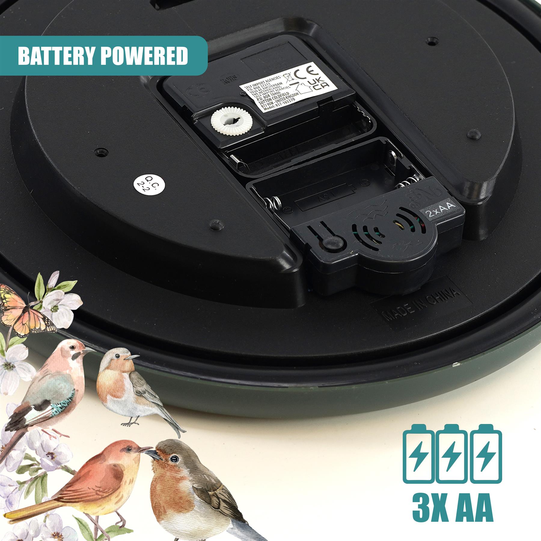 Birdsong Wall Clock with 12 Songs by GEEZY - The Magic Toy Shop