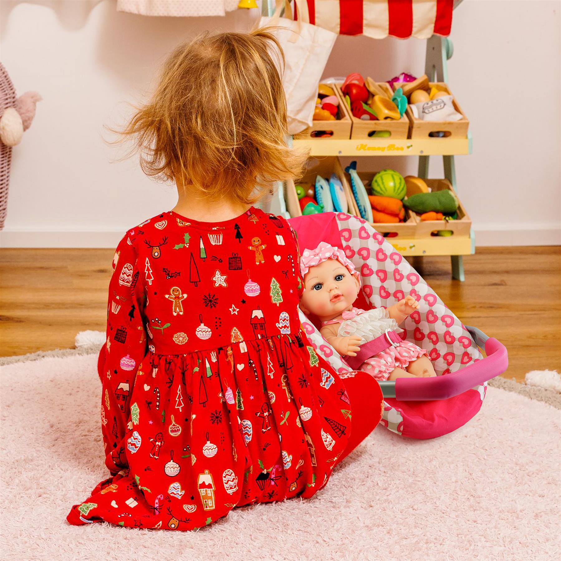 Baby Doll Pink Car Seat by BiBi Doll - The Magic Toy Shop