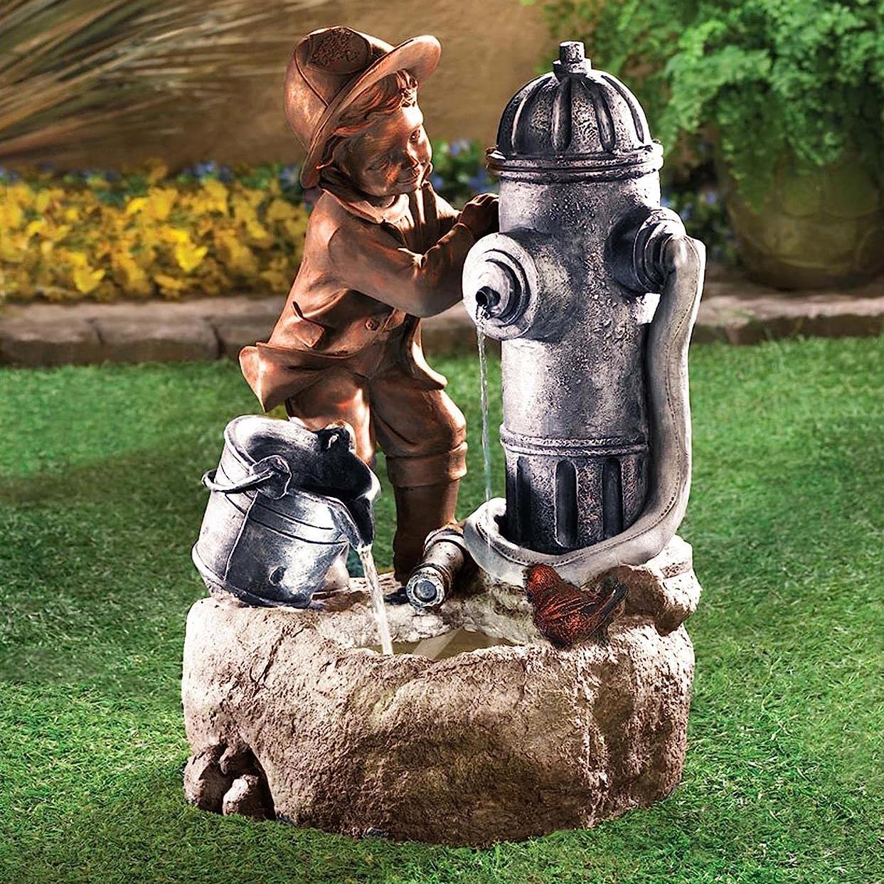 Fire Hydrant Water Feature Outdoor With LED by GEEZY - The Magic Toy Shop