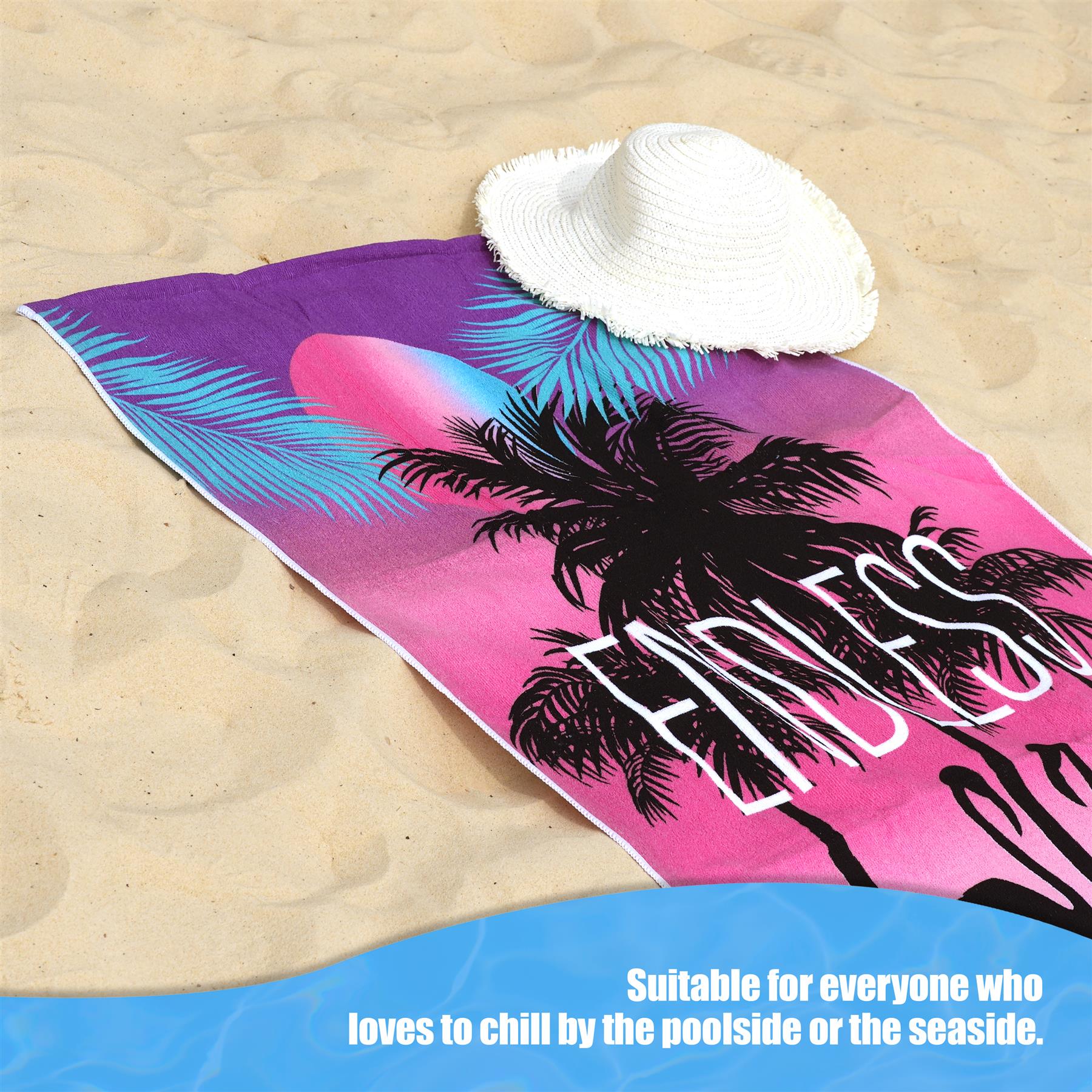 Beach Bath Towel Flamingo Design Microfibre Towel by GEEZY - The Magic Toy Shop