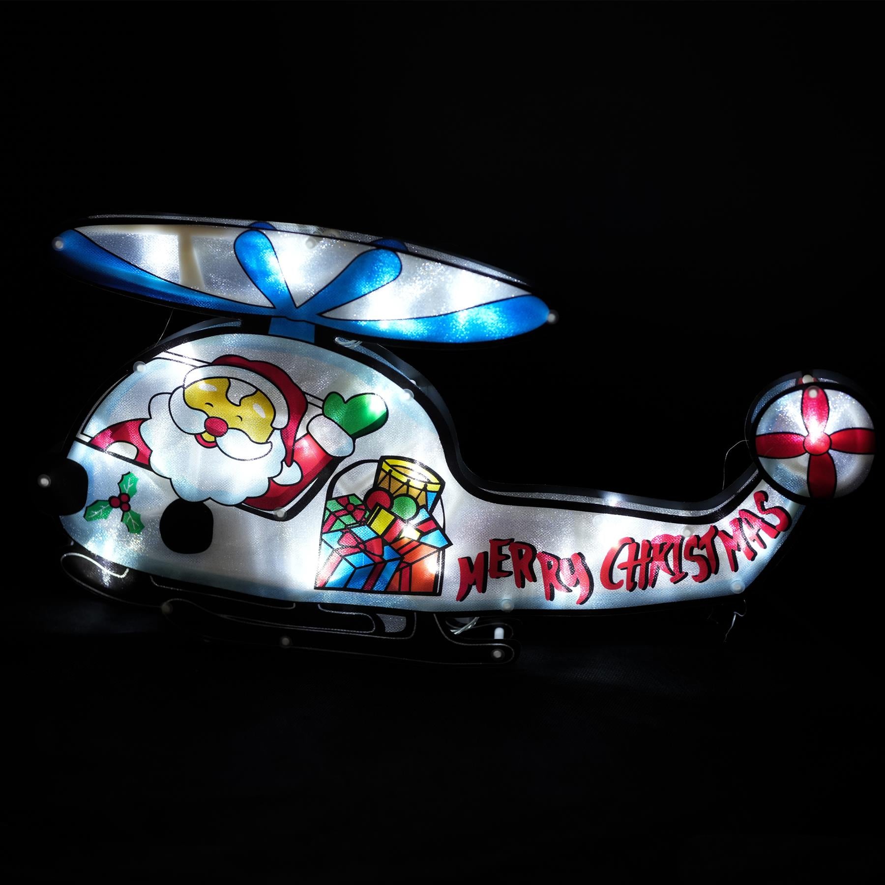 Helicopter Sign Christmas LED Light Silhouette by The Magic Toy Shop - The Magic Toy Shop