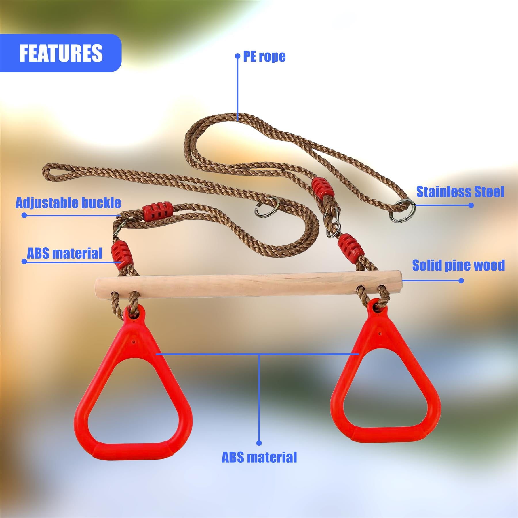 Trapeze Swing & Plate Seat by The Magic Toy Shop - The Magic Toy Shop