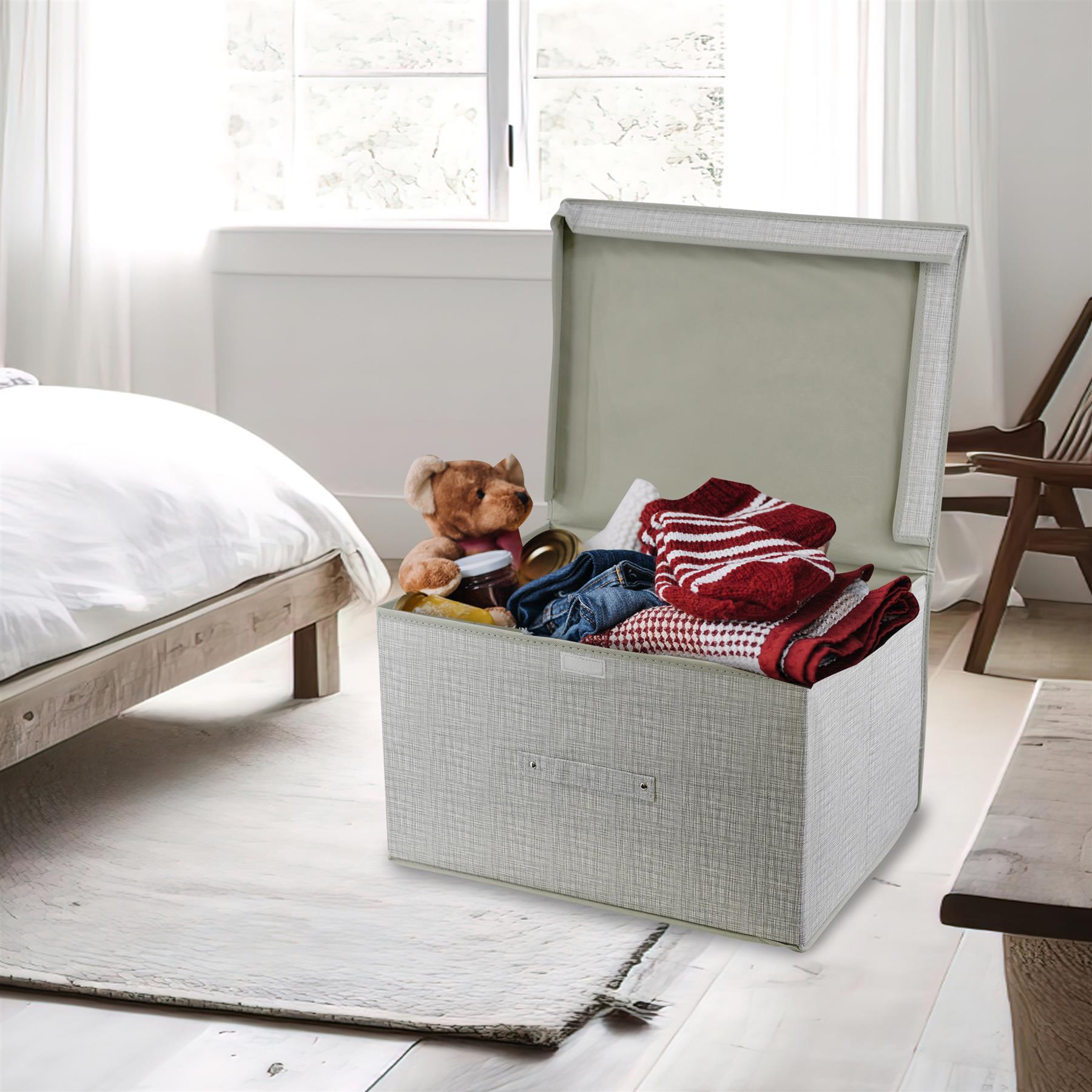 Linen Grey Large Storage Box by The Magic Toy Shop - The Magic Toy Shop