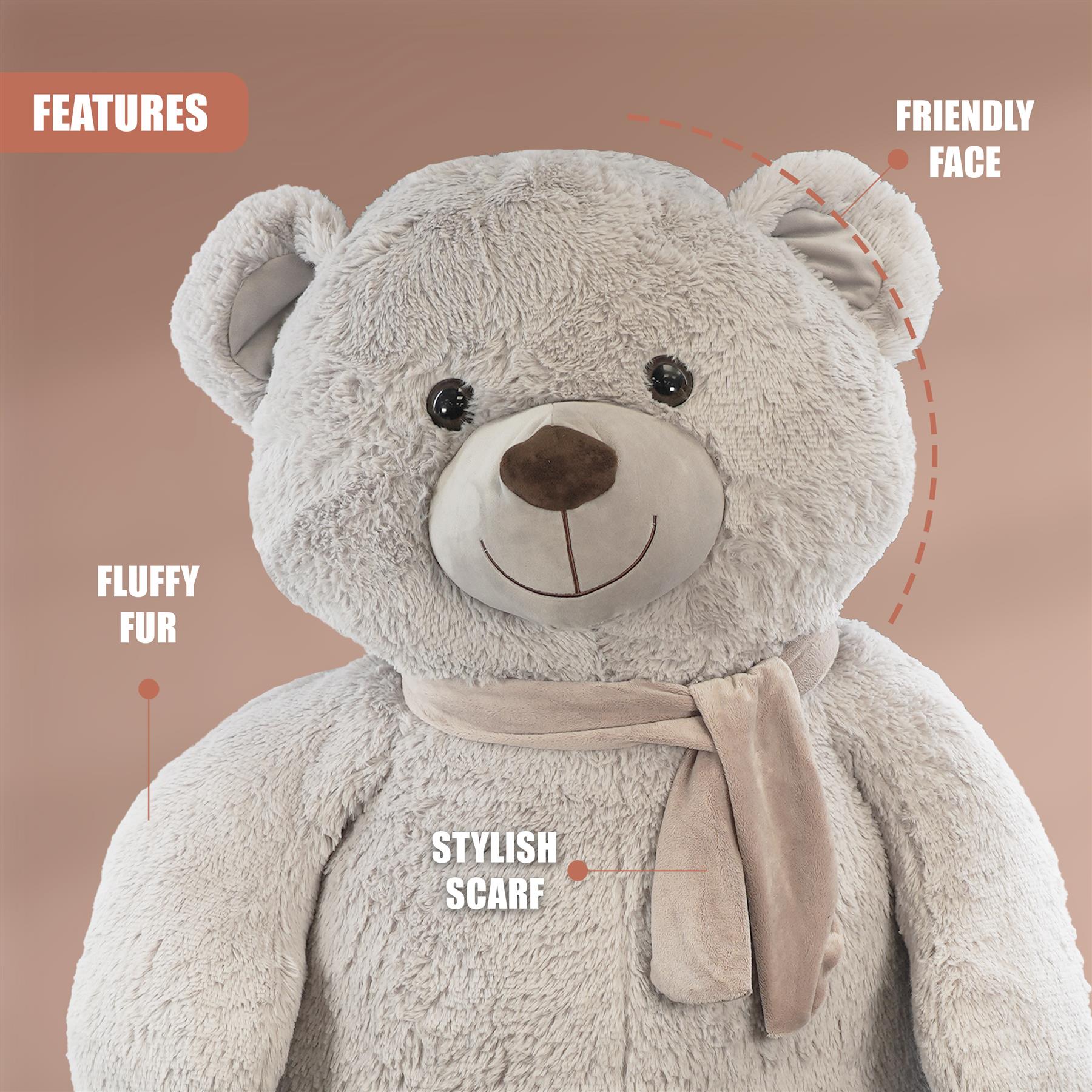 Giant Bear with Scarf 130cm by The Magic Toy Shop - The Magic Toy Shop