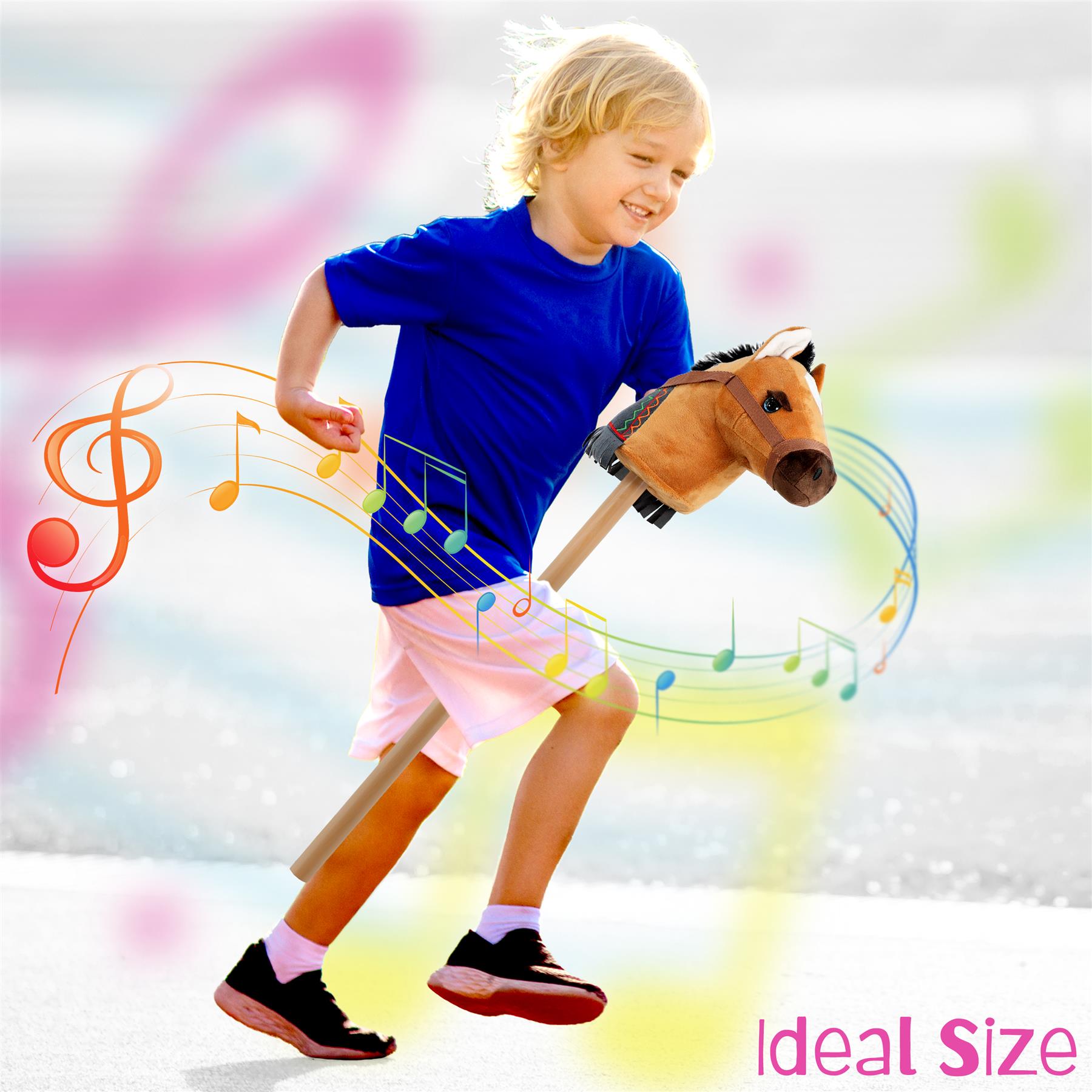 Kids Brown Hobby Horse Toy with Sounds by The Magic Toy Shop - The Magic Toy Shop