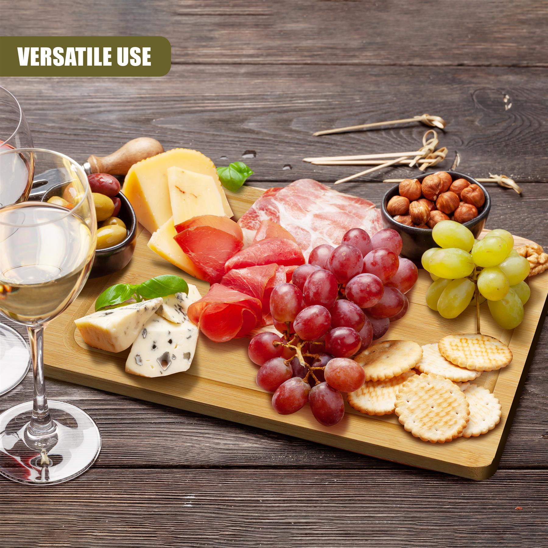 Large Bamboo Chopping Board 37x25cm by GEEZY - The Magic Toy Shop