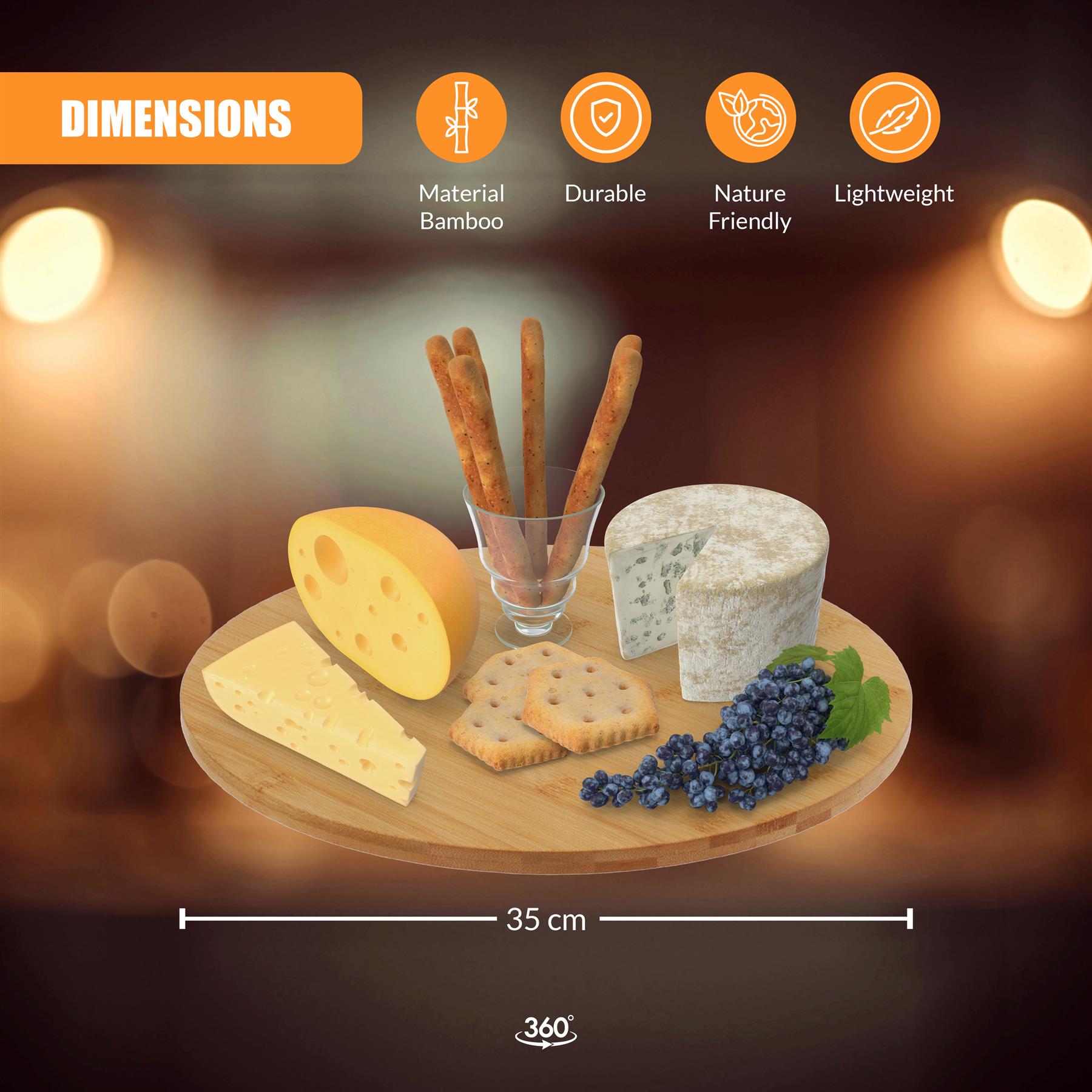 Bamboo Wooden Rotating Turntable 35cm by GEEZY - The Magic Toy Shop