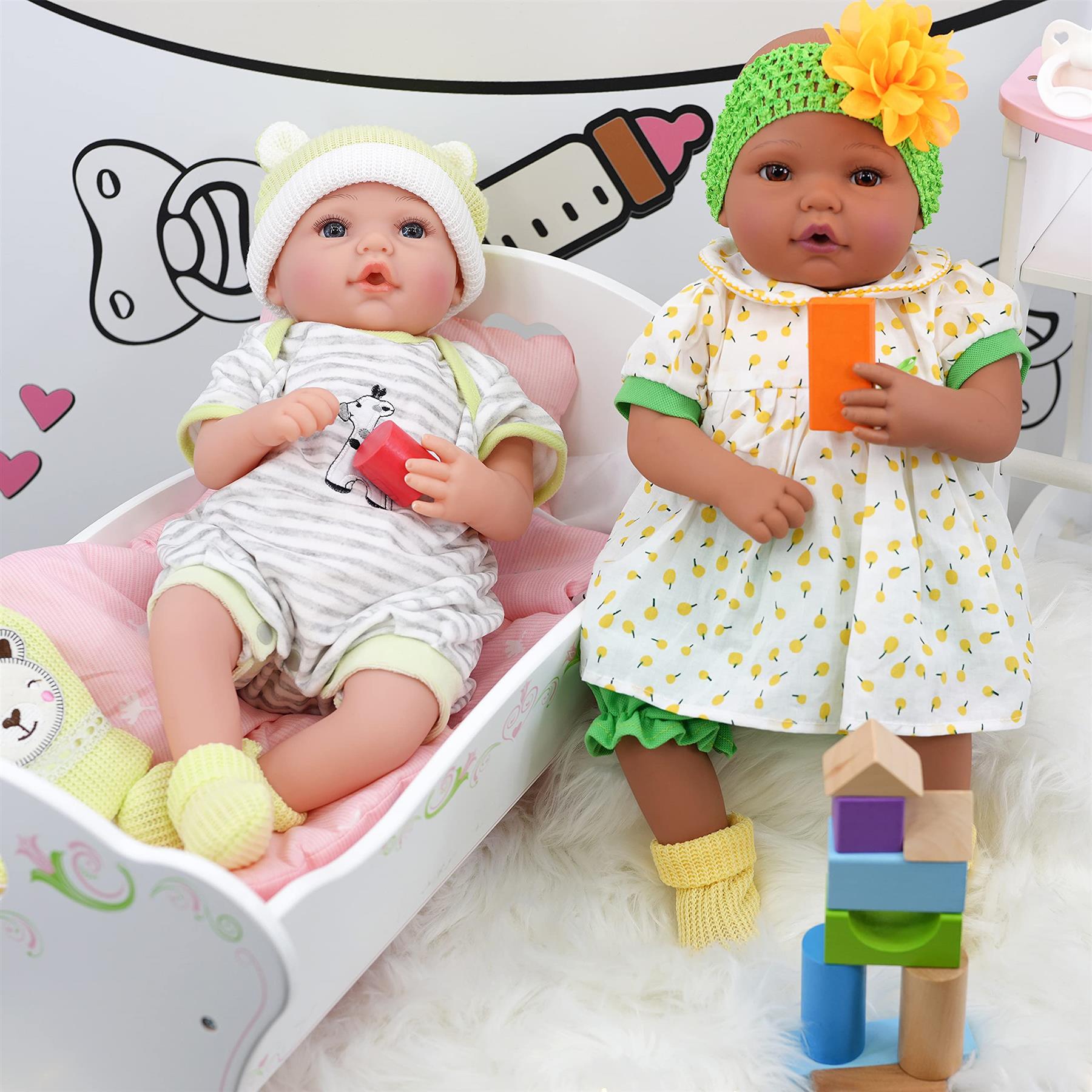 Baby Dolls Wooden Cradle by BiBi Doll - The Magic Toy Shop