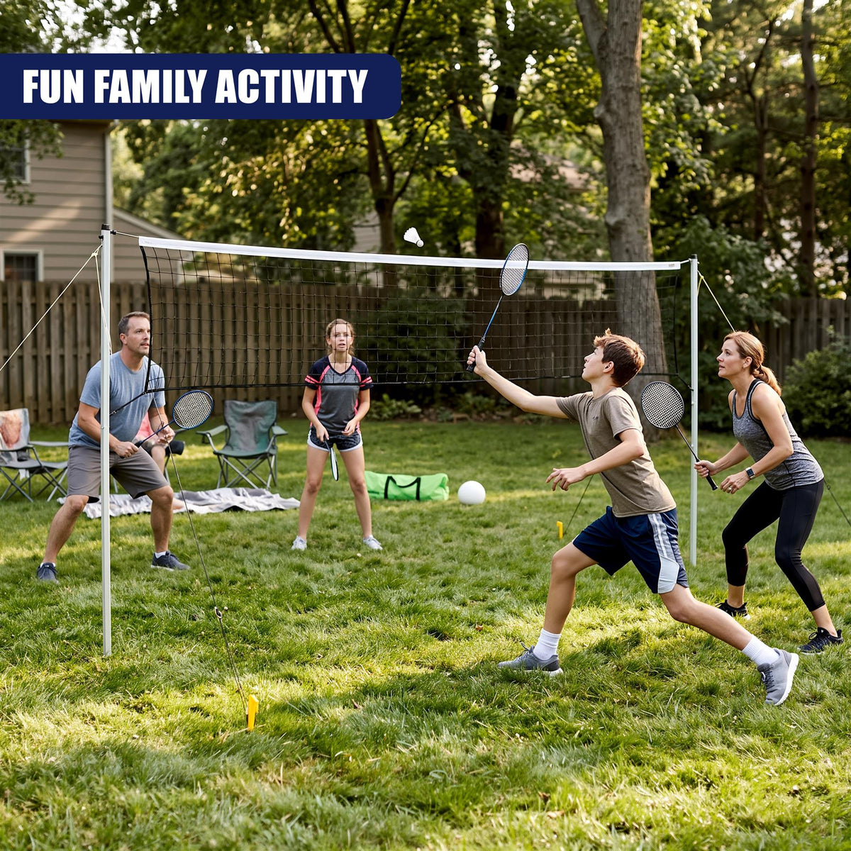 2-in-1 Complete Badminton and Volleyball Set