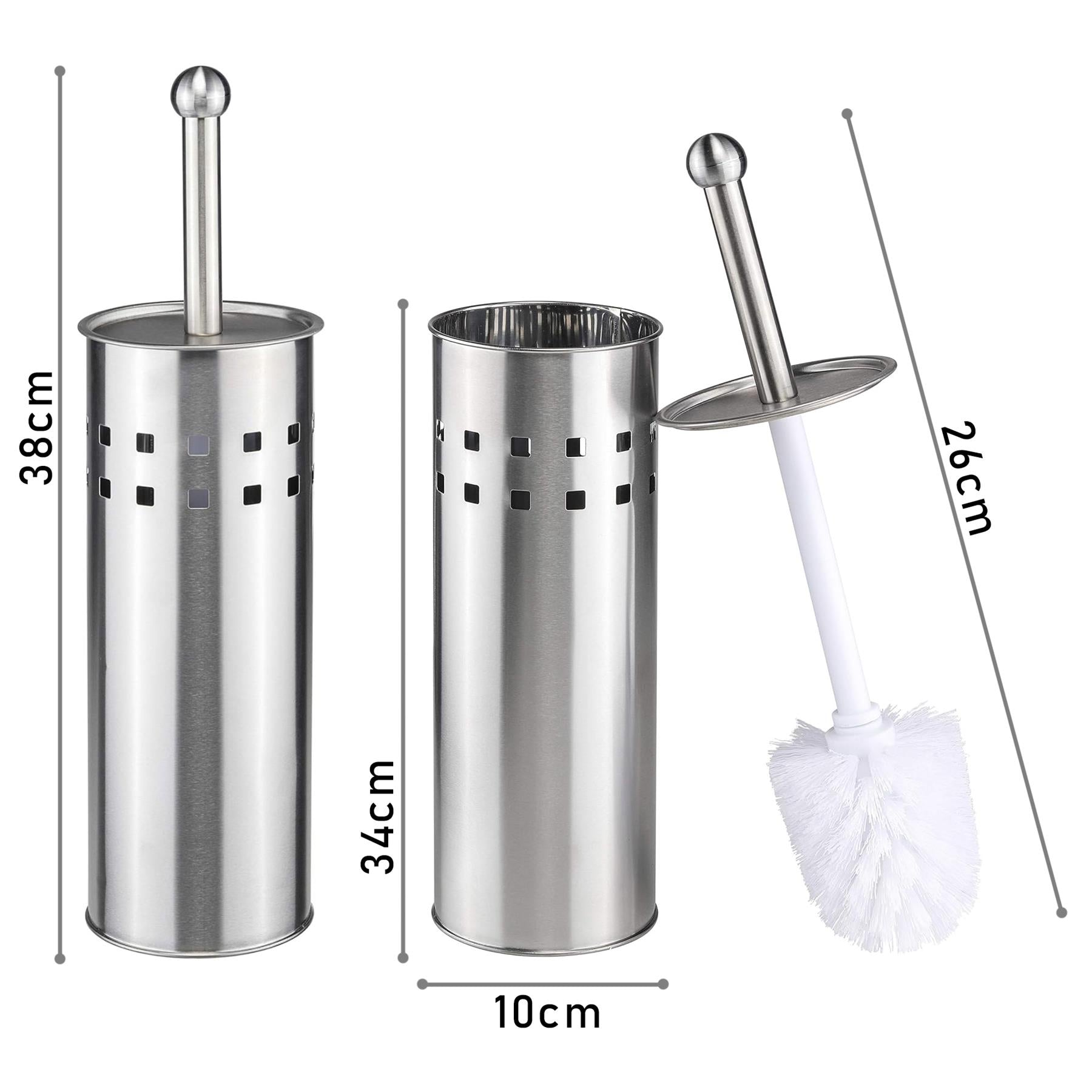 Stainless Steel Toilet Brush & Holder by GEEZY - The Magic Toy Shop