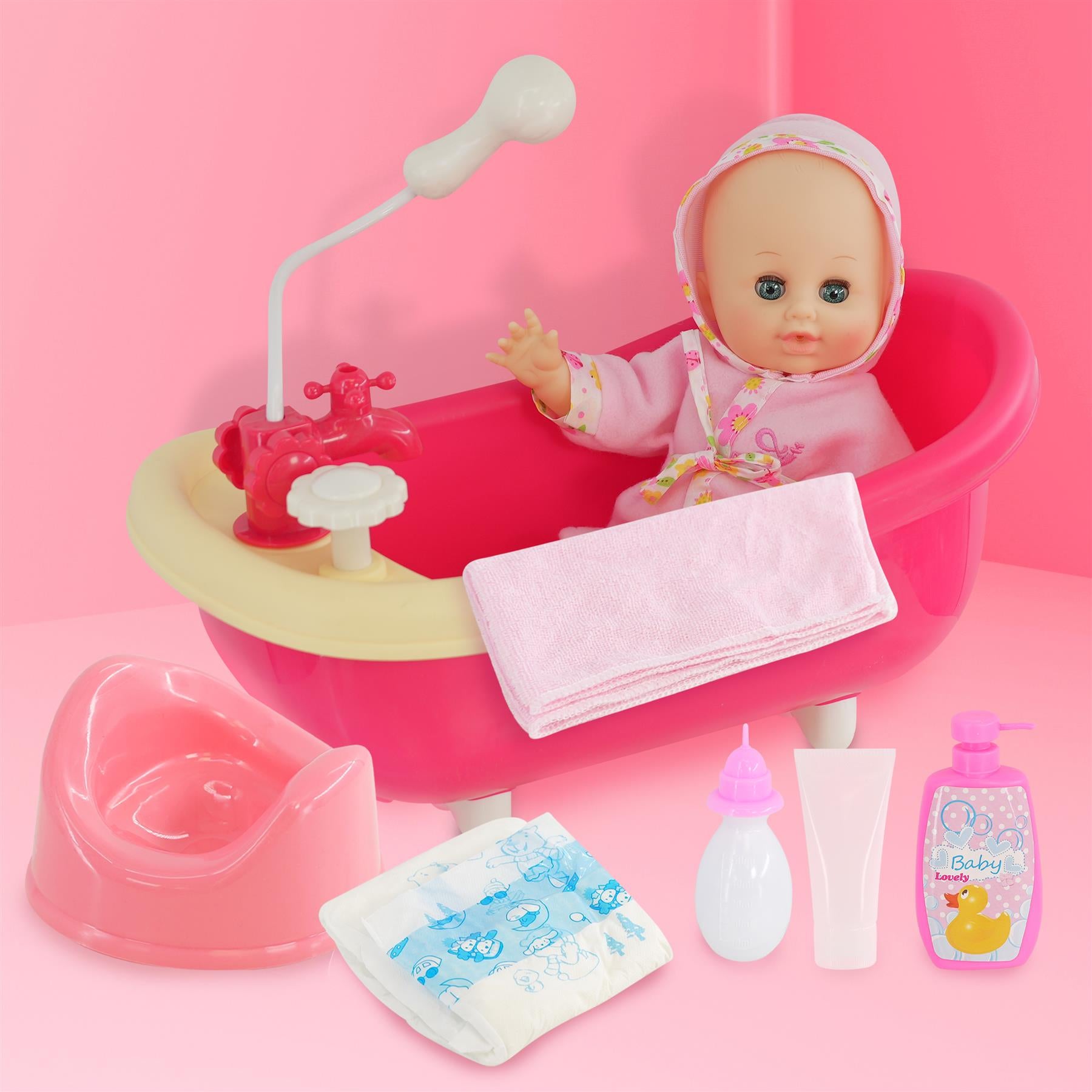 Doll and Bath set with Accessories by BiBi Doll - The Magic Toy Shop