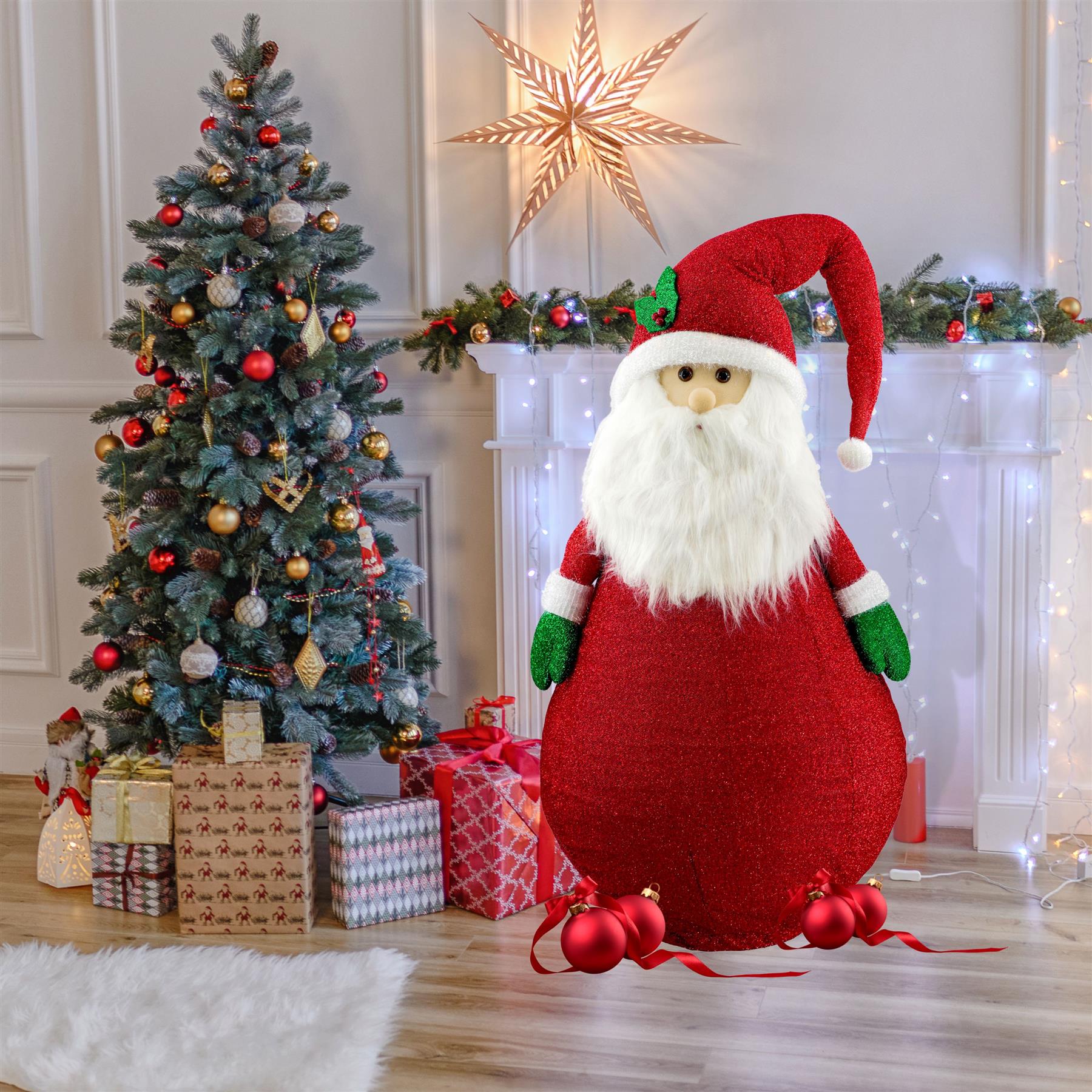 Collapsible Santa Christmas Decoration with LED lights by The Magic Toy Shop - The Magic Toy Shop