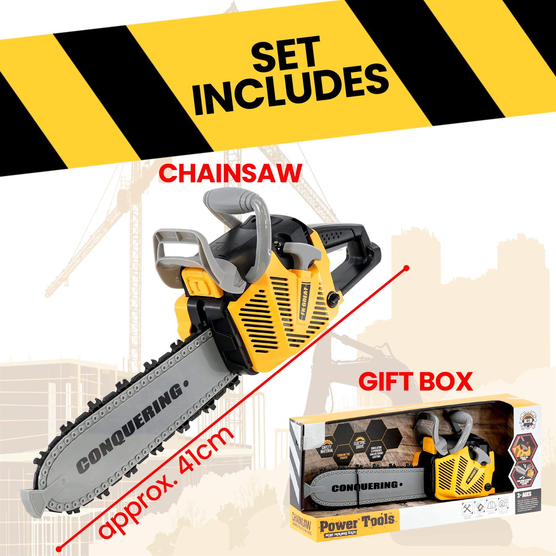 Kids Pretend Chainsaw Toy by The Magic Toy Shop - The Magic Toy Shop