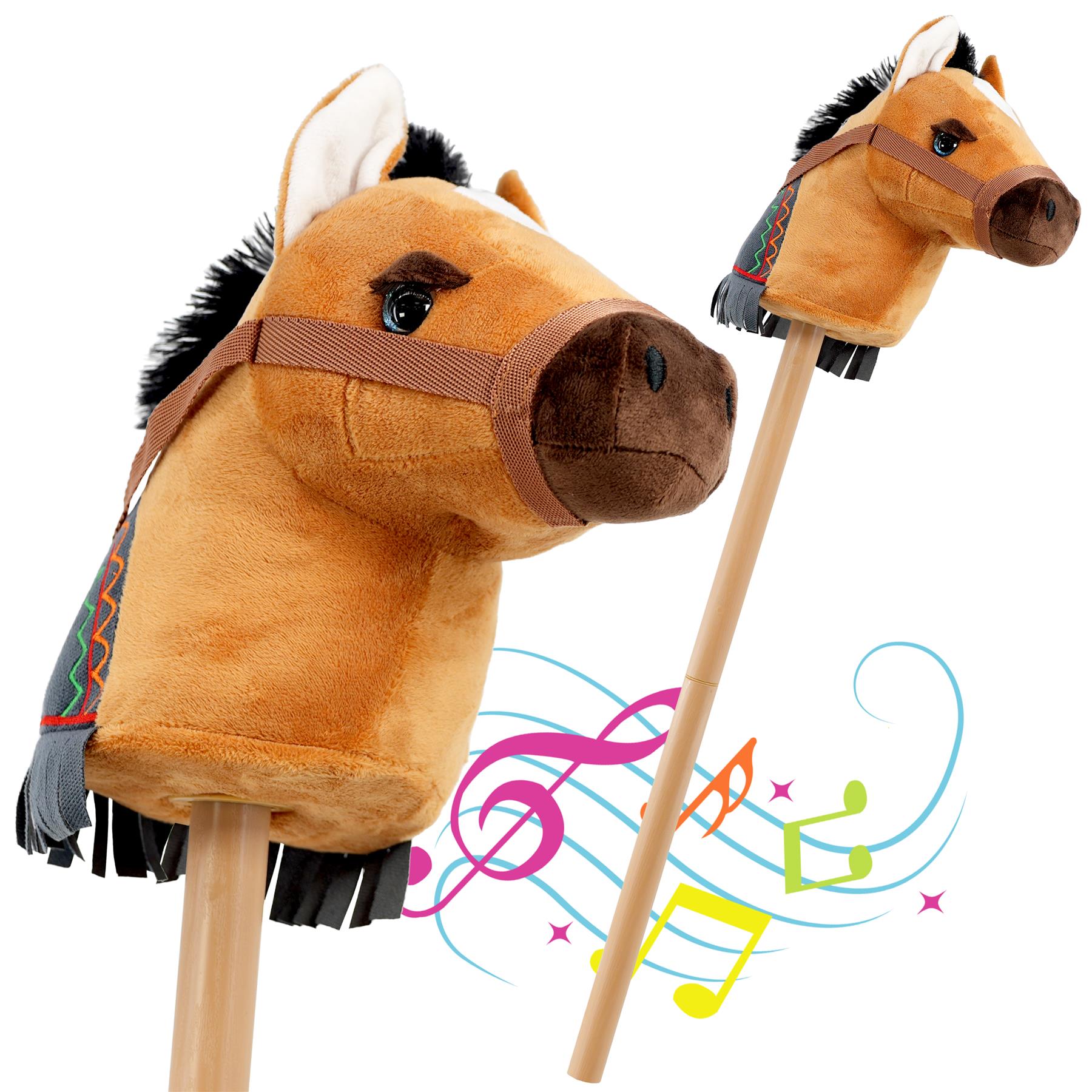 Kids Brown Hobby Horse Toy with Sounds by The Magic Toy Shop - The Magic Toy Shop