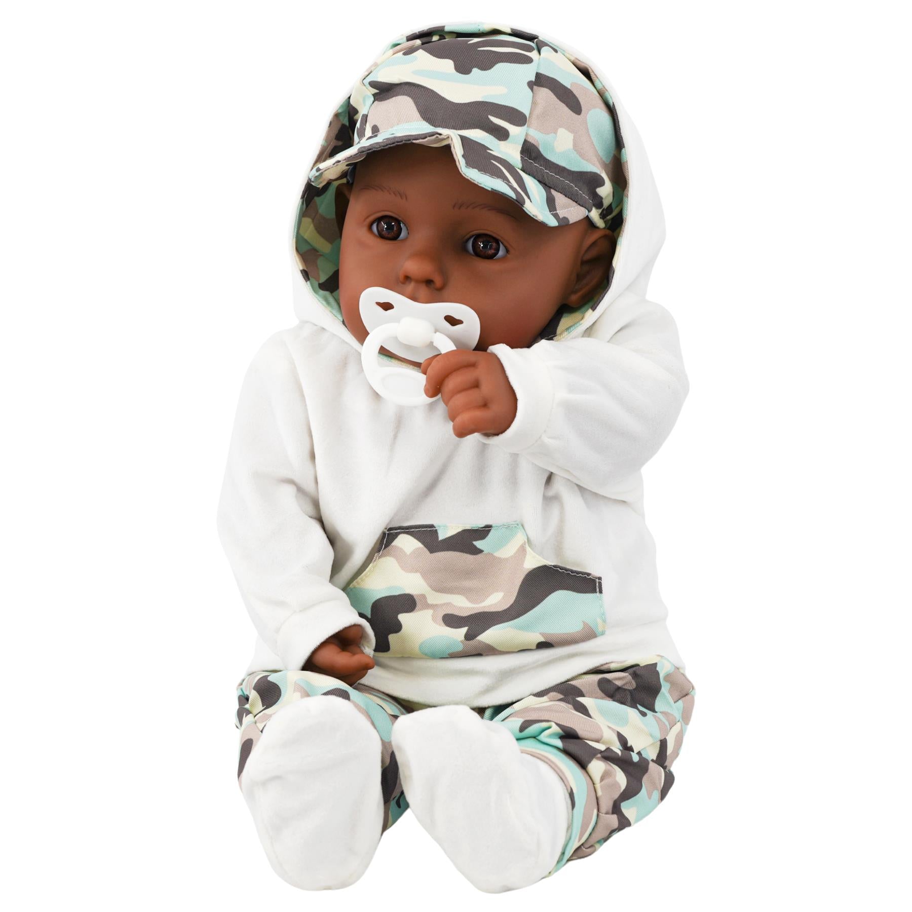 BiBi Black Baby Doll "Grean Pea" (Camo) (50 cm / 20") by BiBi Doll - The Magic Toy Shop