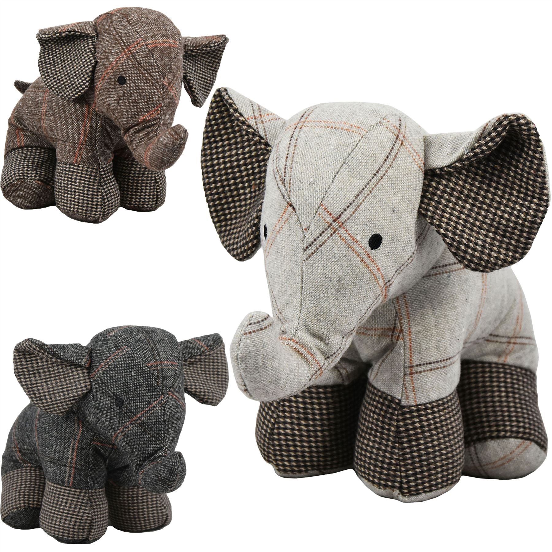 Tartan Elephant Door Stops by The Magic Toy Shop - The Magic Toy Shop