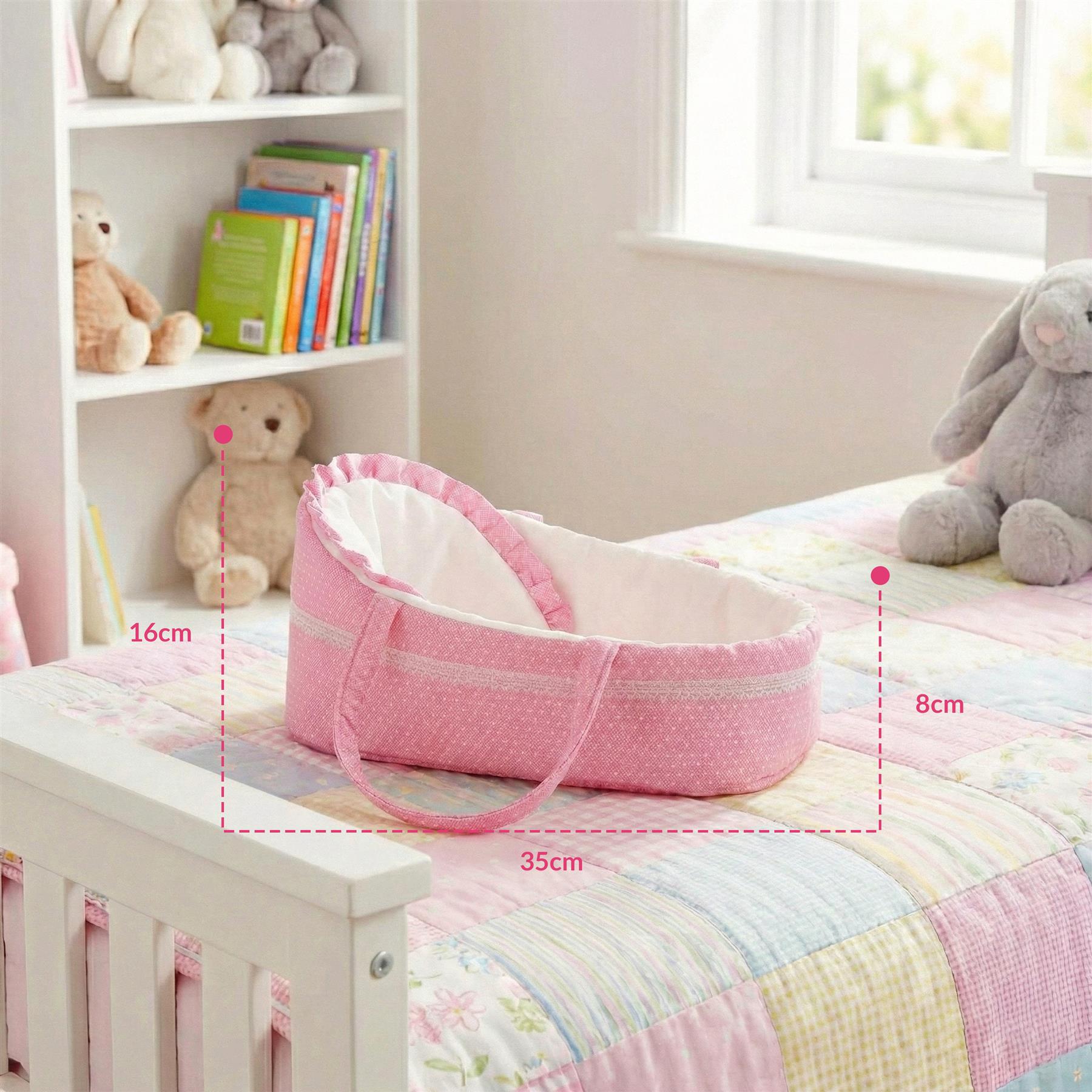 Pink Baby Doll Carry Cot (38 cm / 15")