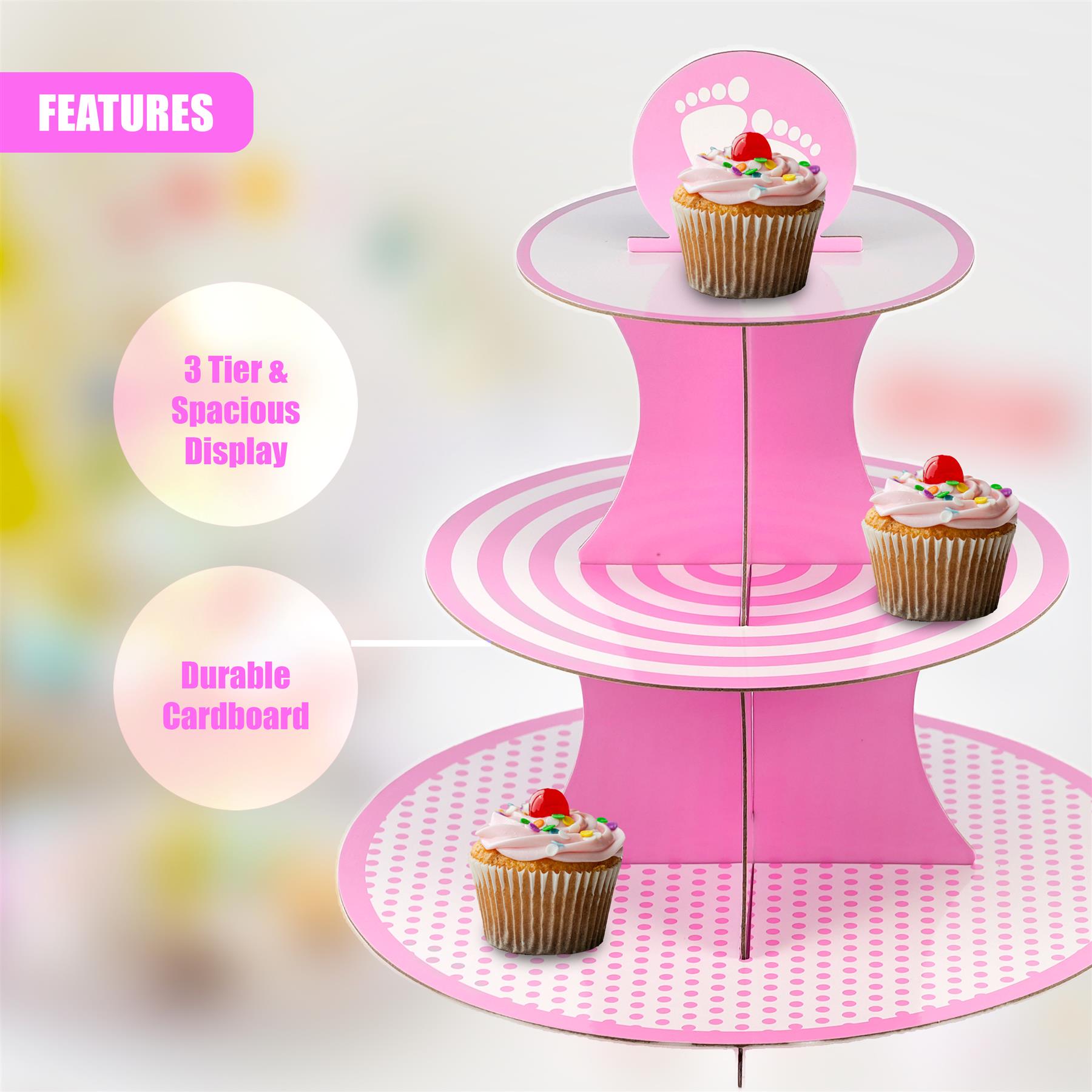 3 Tier Cardboard Cupcake Stand by GEEZY - The Magic Toy Shop