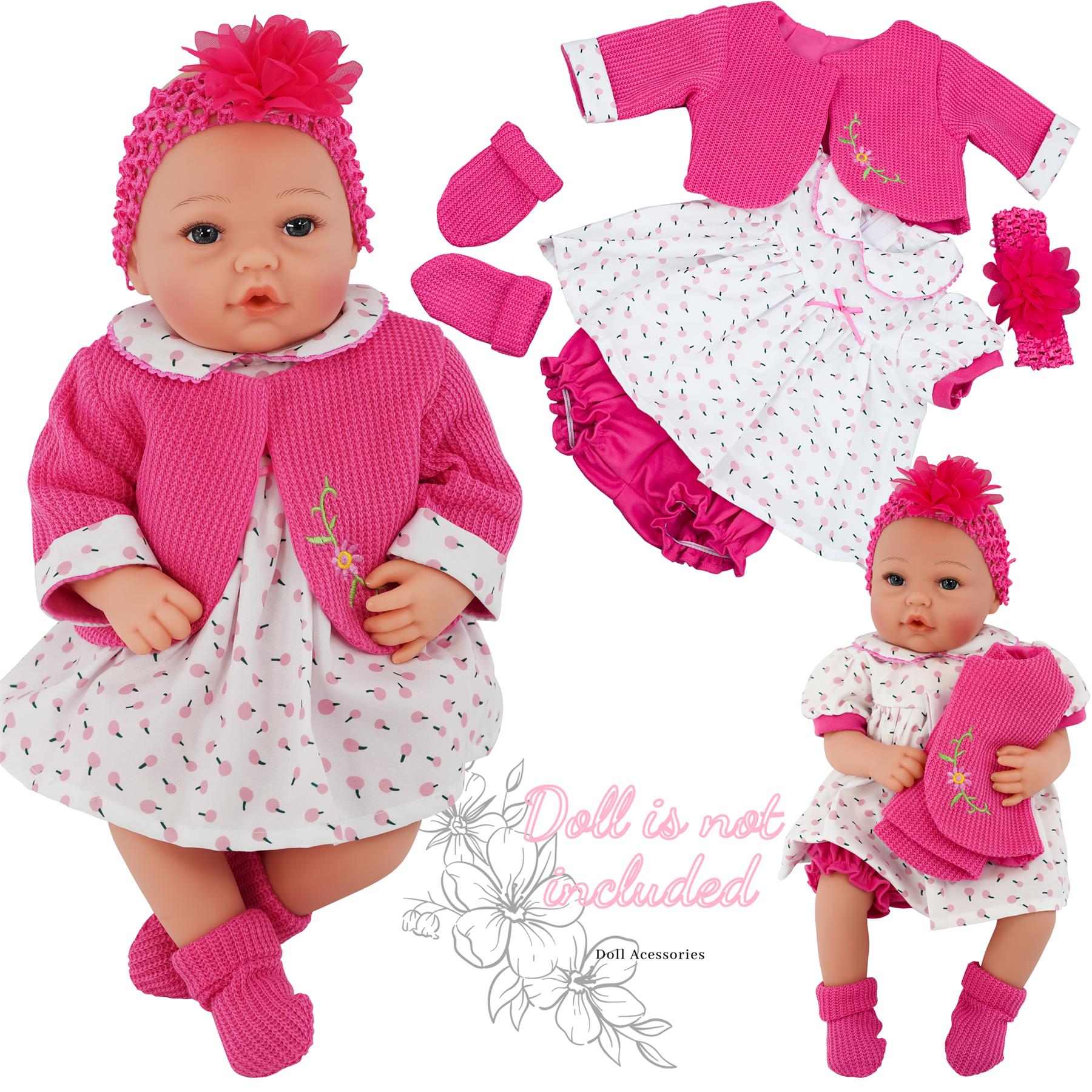 BiBi Outfits - Reborn Doll Clothes (Hot Pink) (50 cm / 20") by BiBi Doll - The Magic Toy Shop