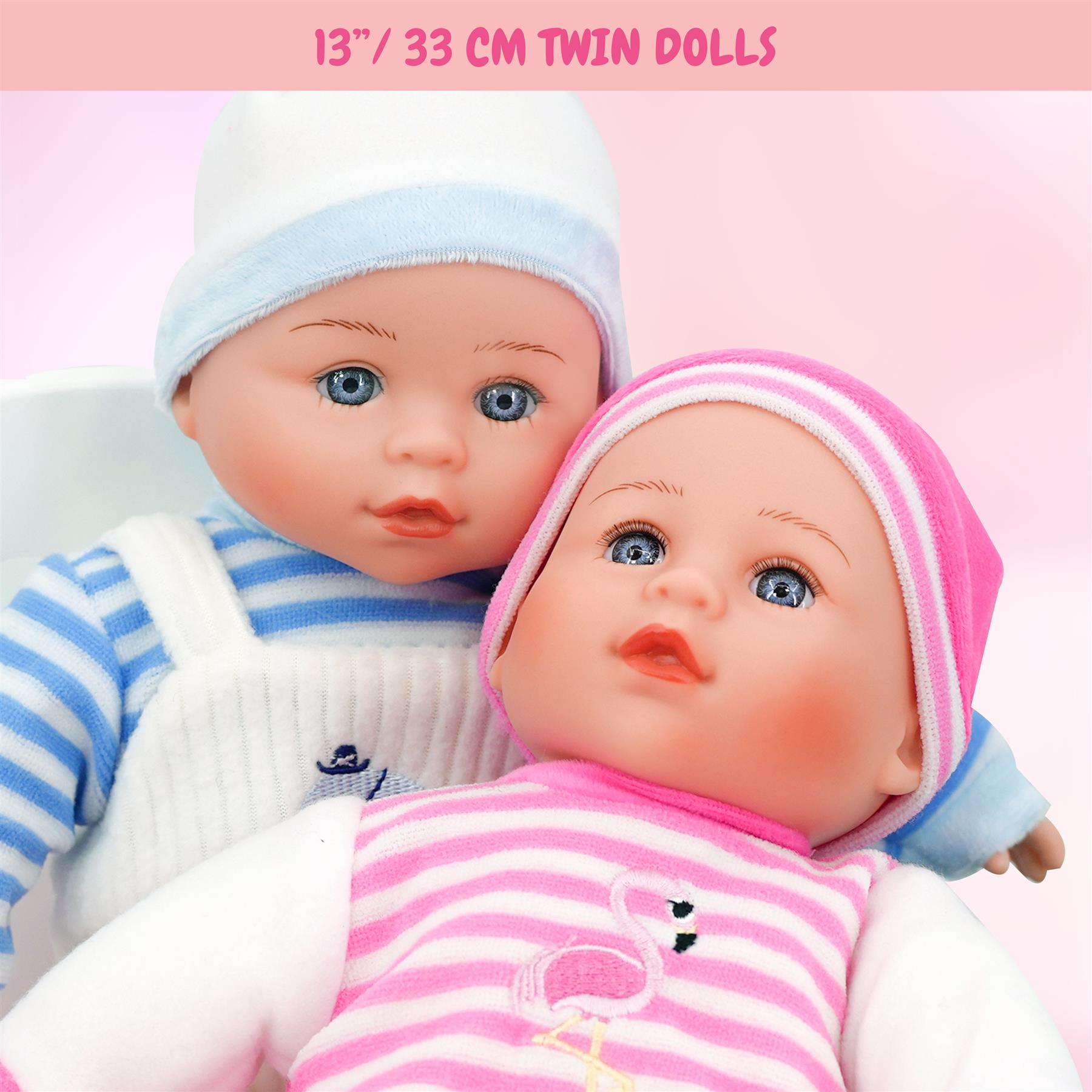 BiBi Twin Baby Dolls & Accessories (33 cm / 13") by BiBi Doll - The Magic Toy Shop