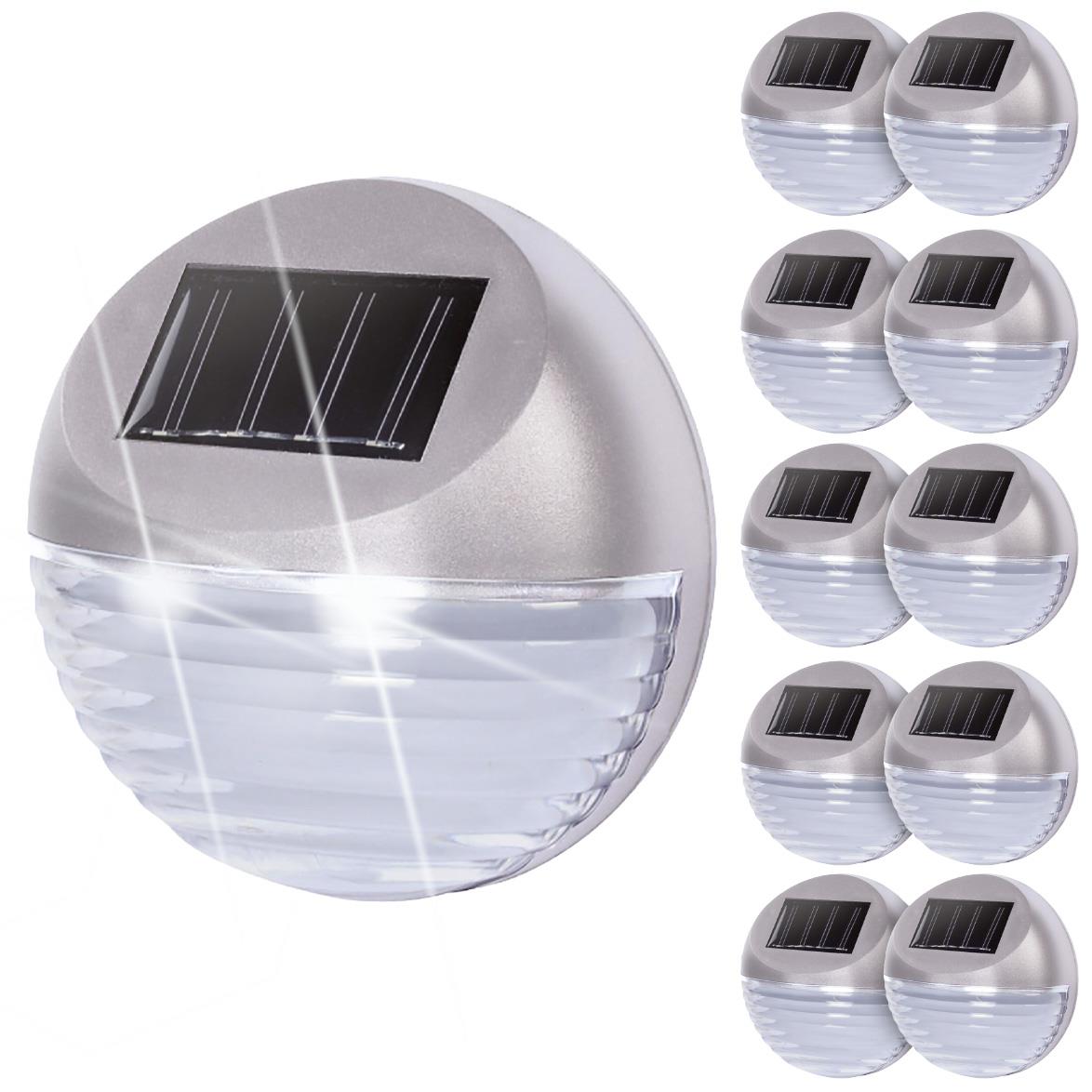 10x Solar LED Fence Lights Silver by GEEZY - The Magic Toy Shop