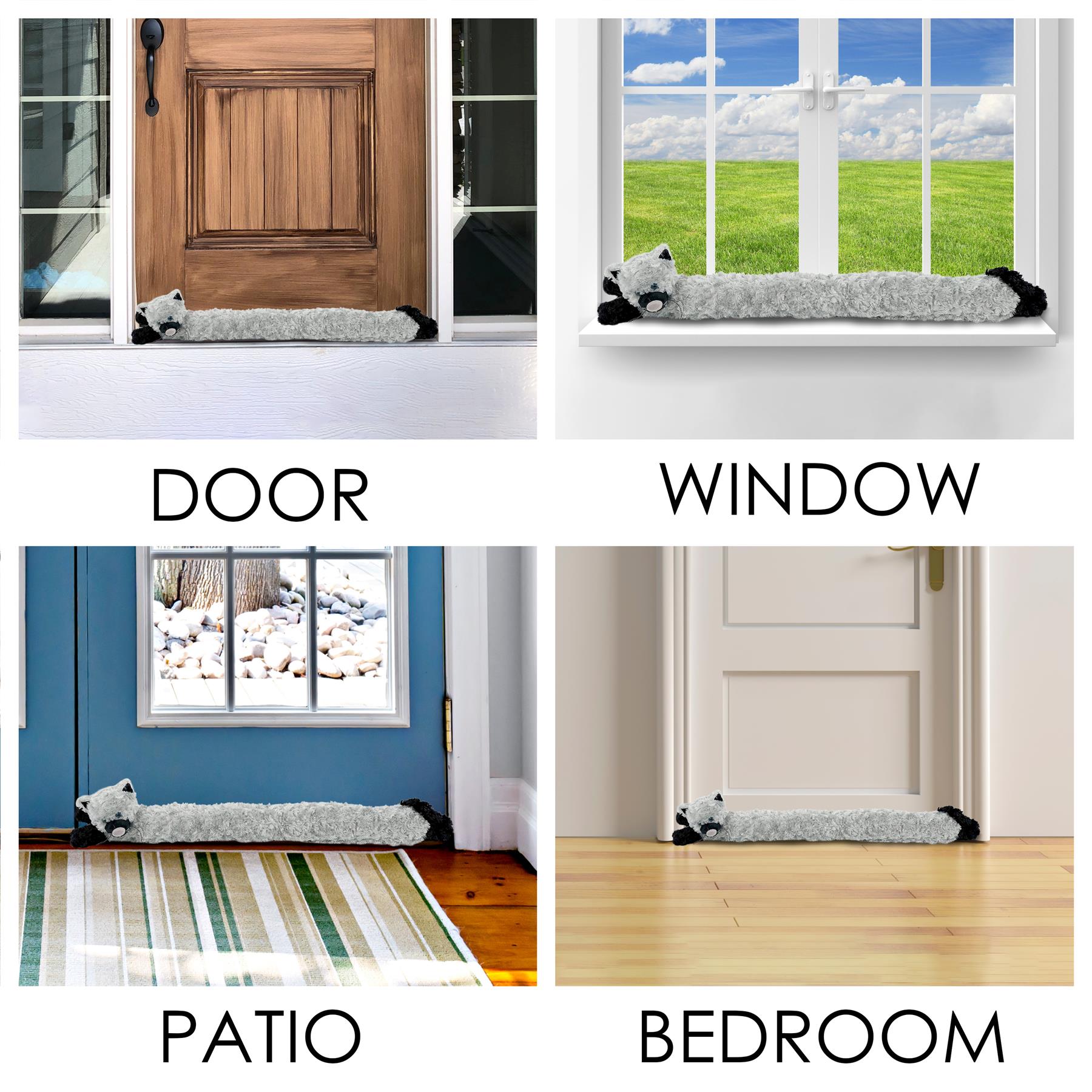 Novelty Draught Excluder for Doors Grey Cat Design by GEEZY - The Magic Toy Shop