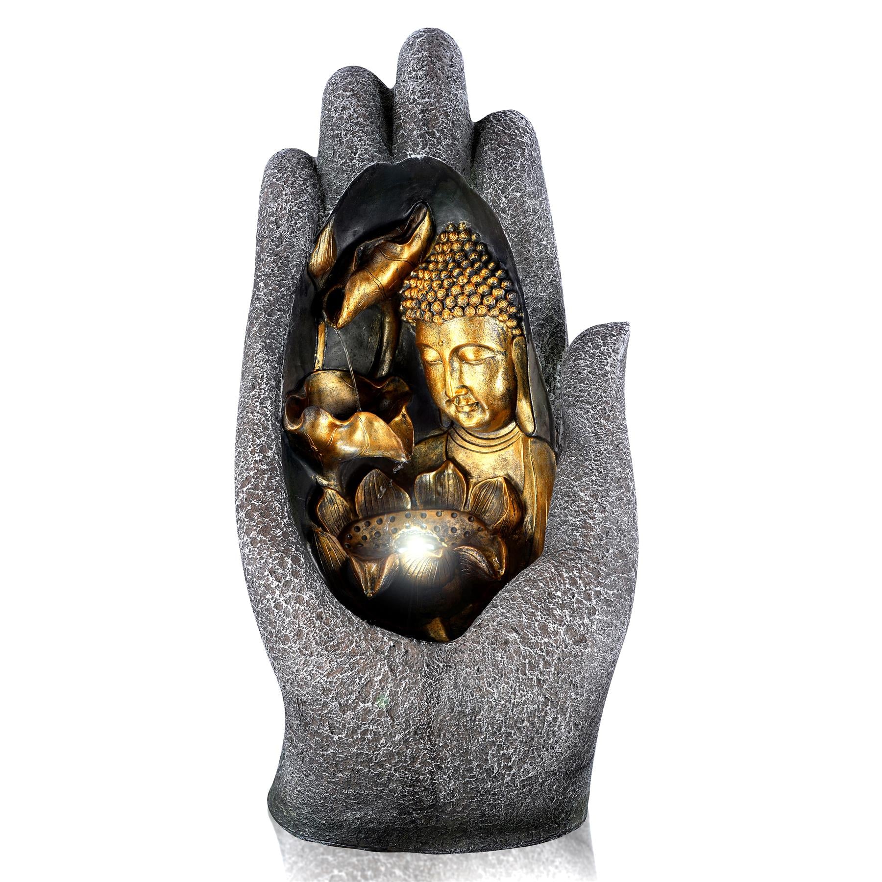 Hand Buddha Fountain LED Indoor Outdoor by Geezy - The Magic Toy Shop