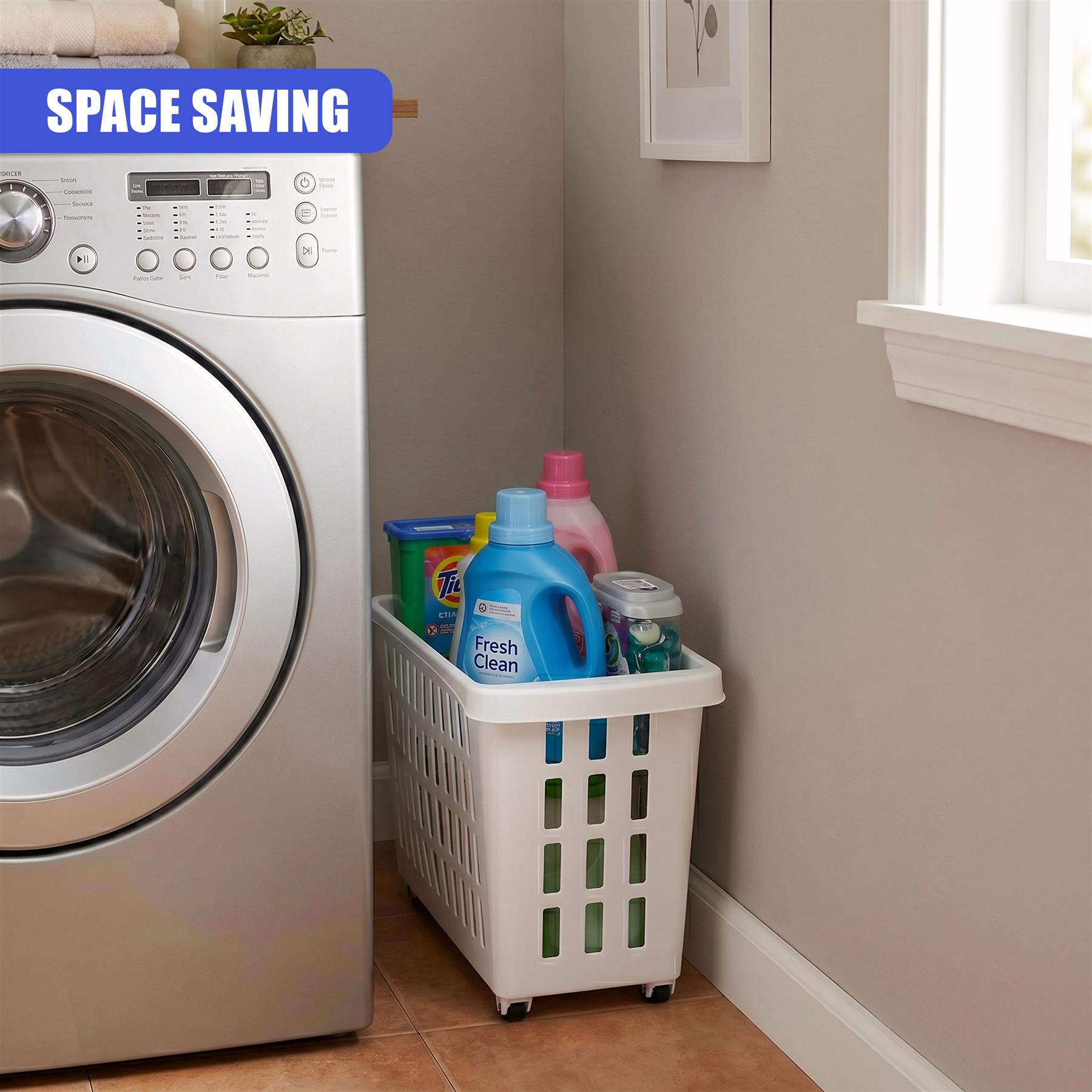 Set of 2 Storage Baskets with Wheels