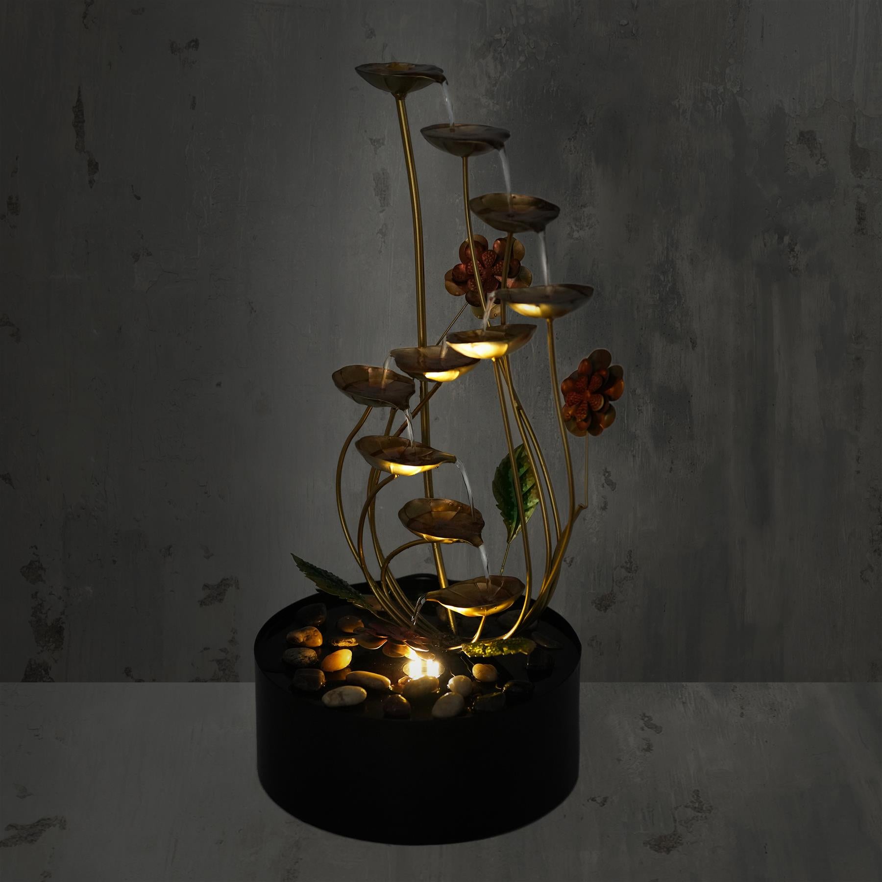 Metal Spiral Water Feature Outdoor With LED by GEEZY - The Magic Toy Shop