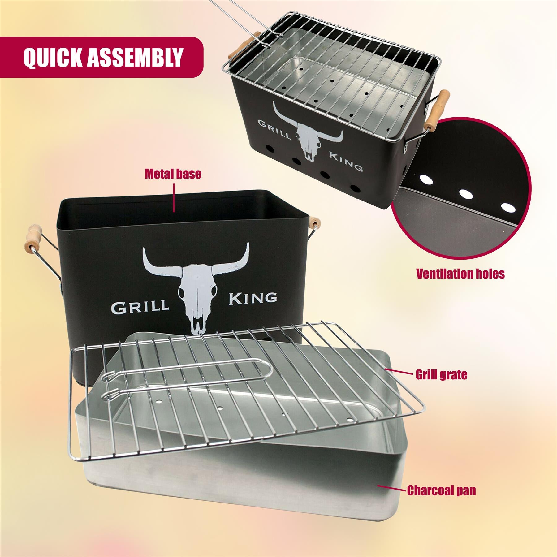 Portable Outdoor Charcoal BBQ Barbecue Grill by GEEZY - The Magic Toy Shop