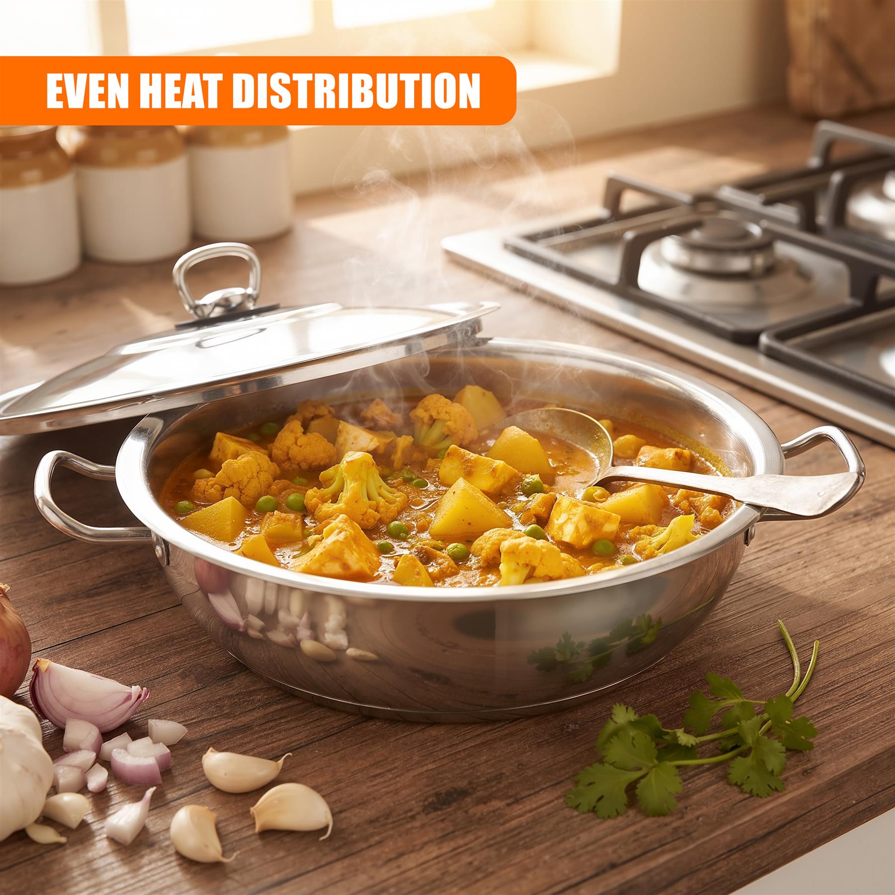 Shallow Casserole Pot with Lid - 4.5 L