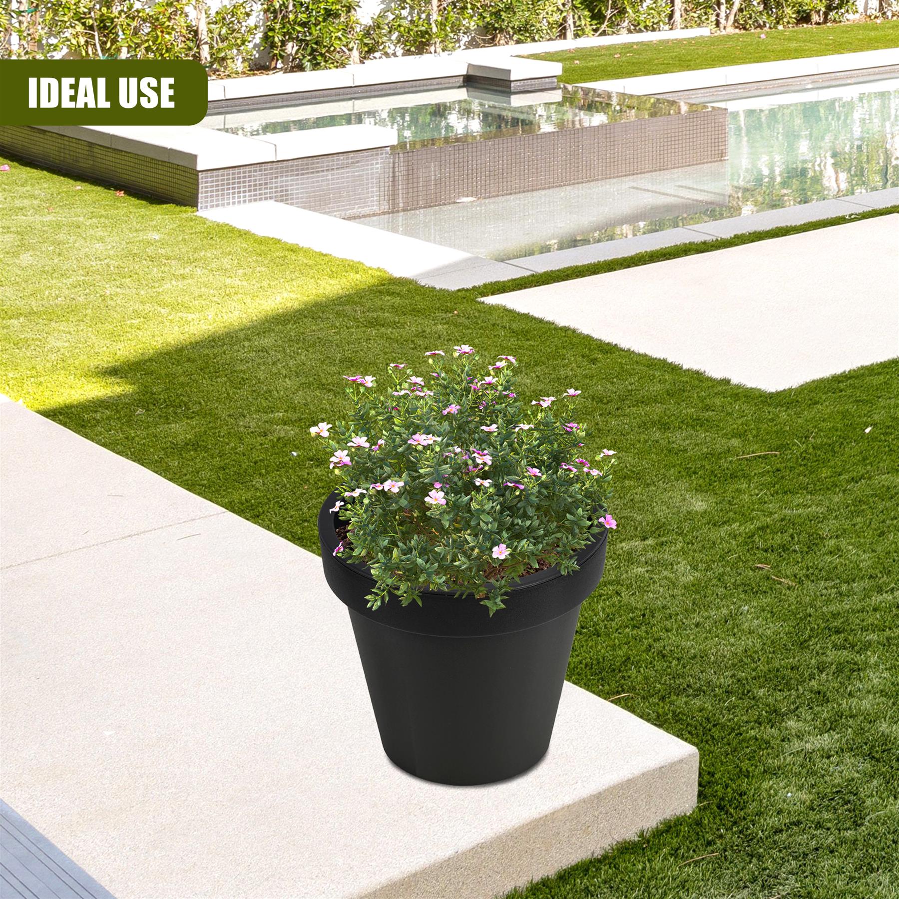 Anthracite Large Flower Pot Planter 35 x 31 cm by GEEZY - The Magic Toy Shop