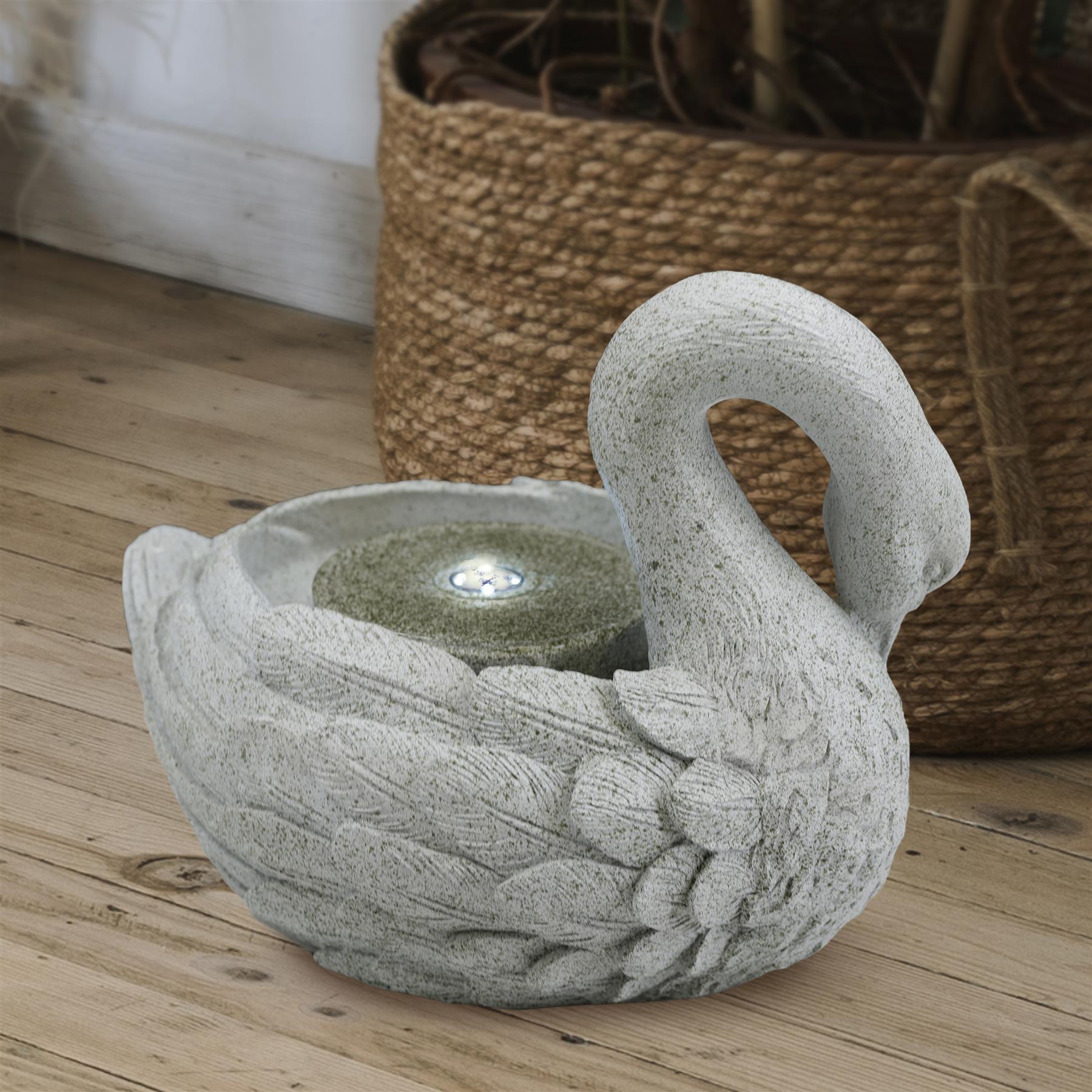 Swan Design Water Feature Outdoor With LED by GEEZY - The Magic Toy Shop