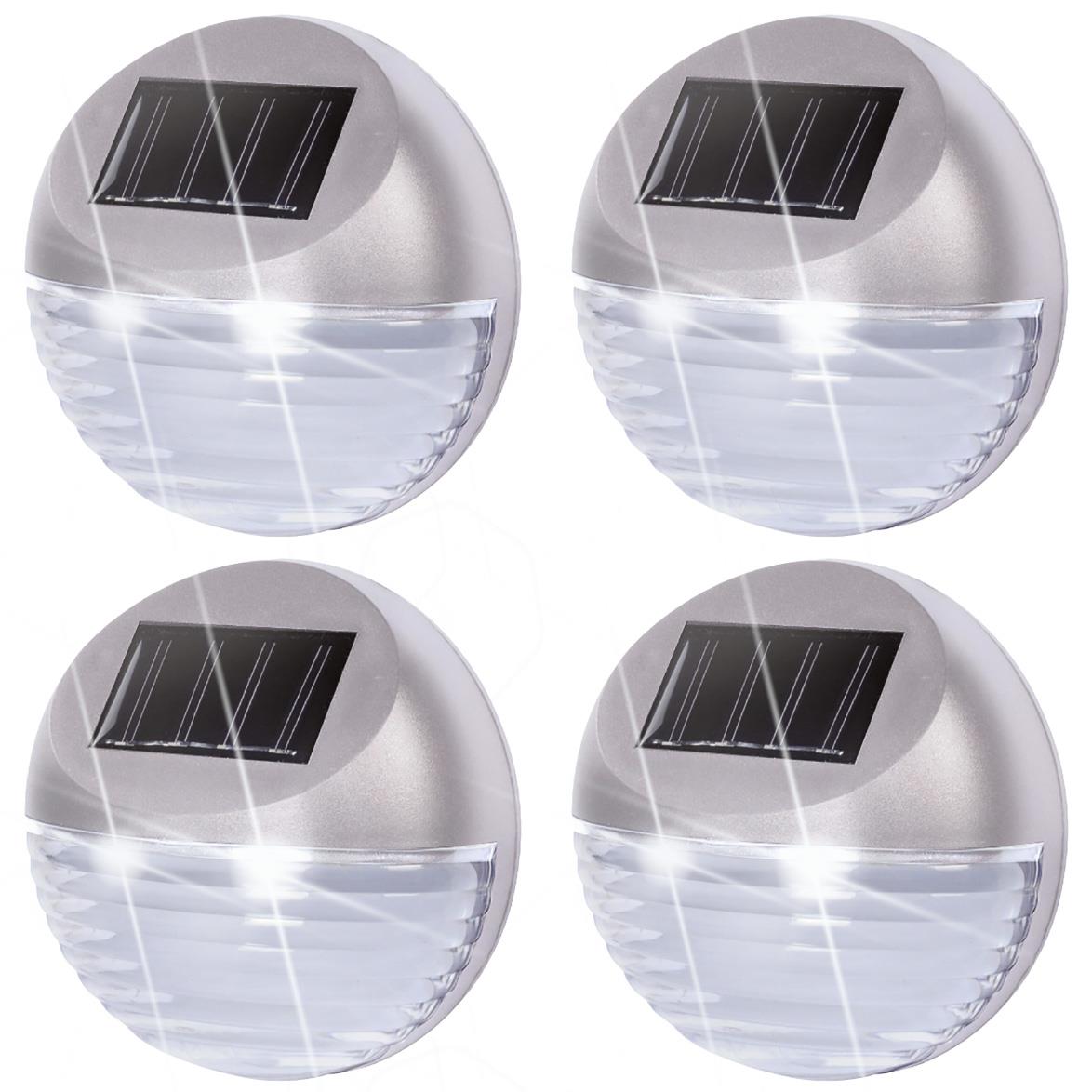 4 x Solar LED Fence Lights Silver by GEEZY - The Magic Toy Shop